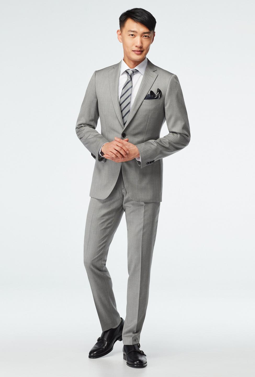 Gray suit - Highbridge Herringbone Design from Luxury Indochino Collection