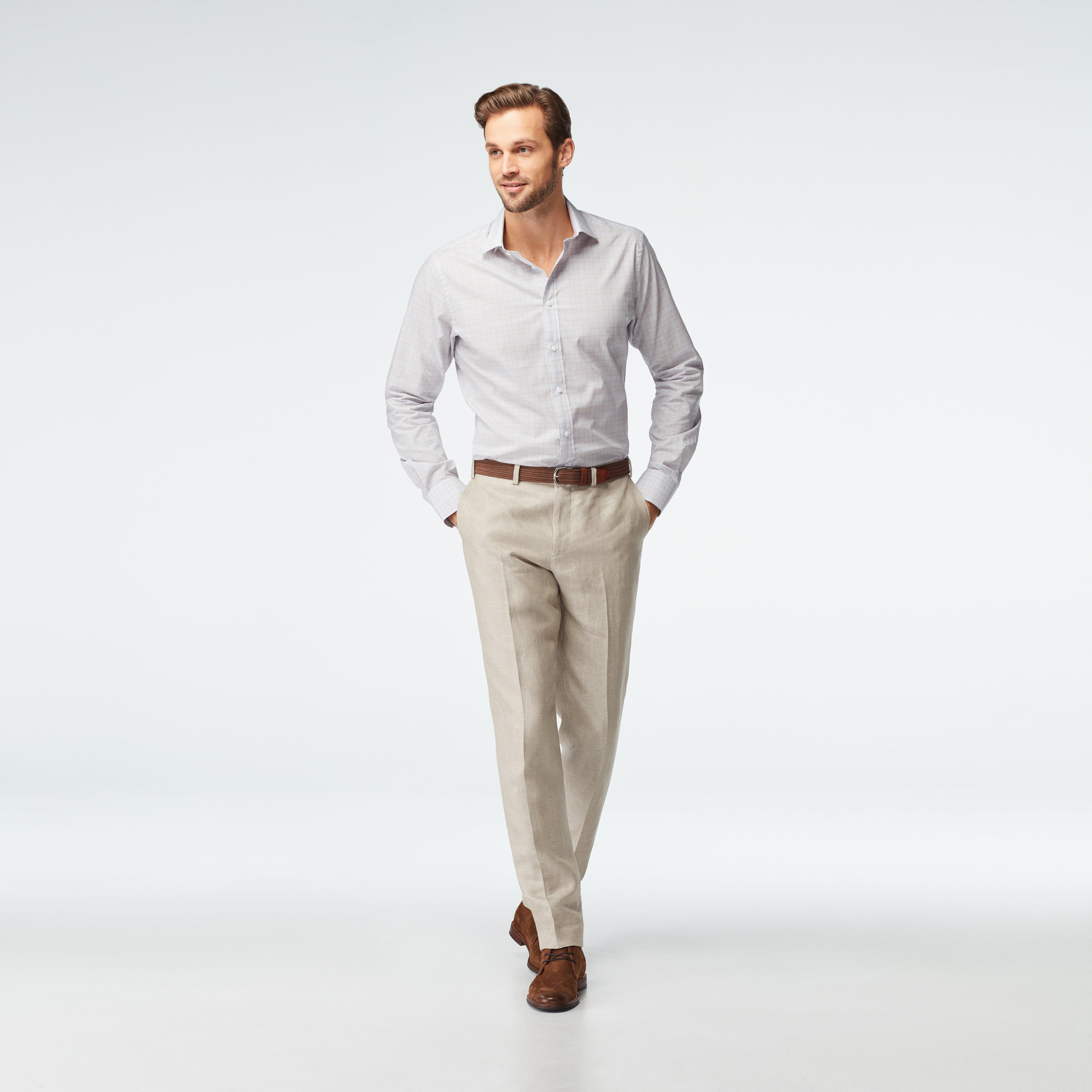 Premium Cream Cotton Linen Crop Shirt & Trouser Slim Fit Co-ord Set –  JAVINISHKA