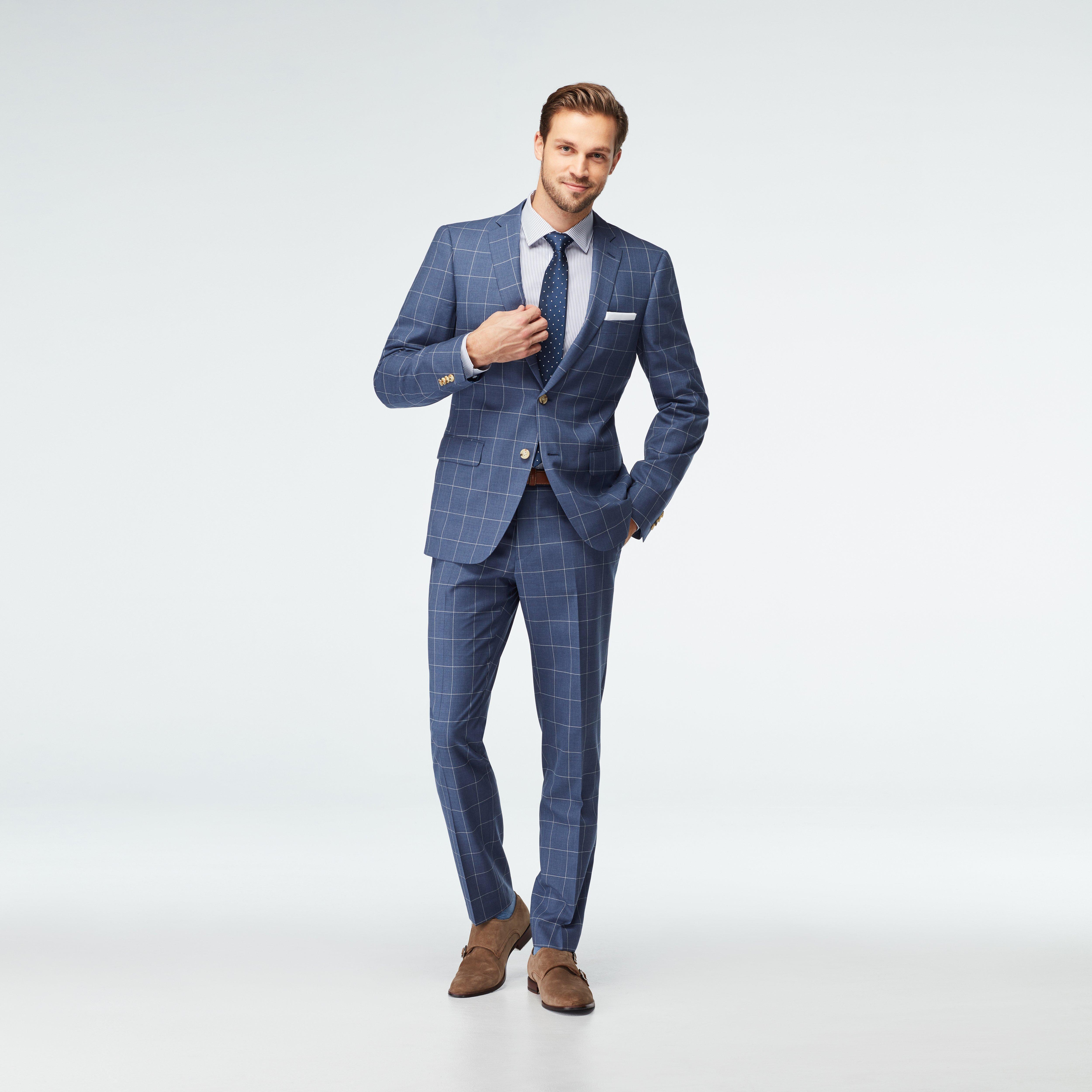 Blue shop windowpane blazer