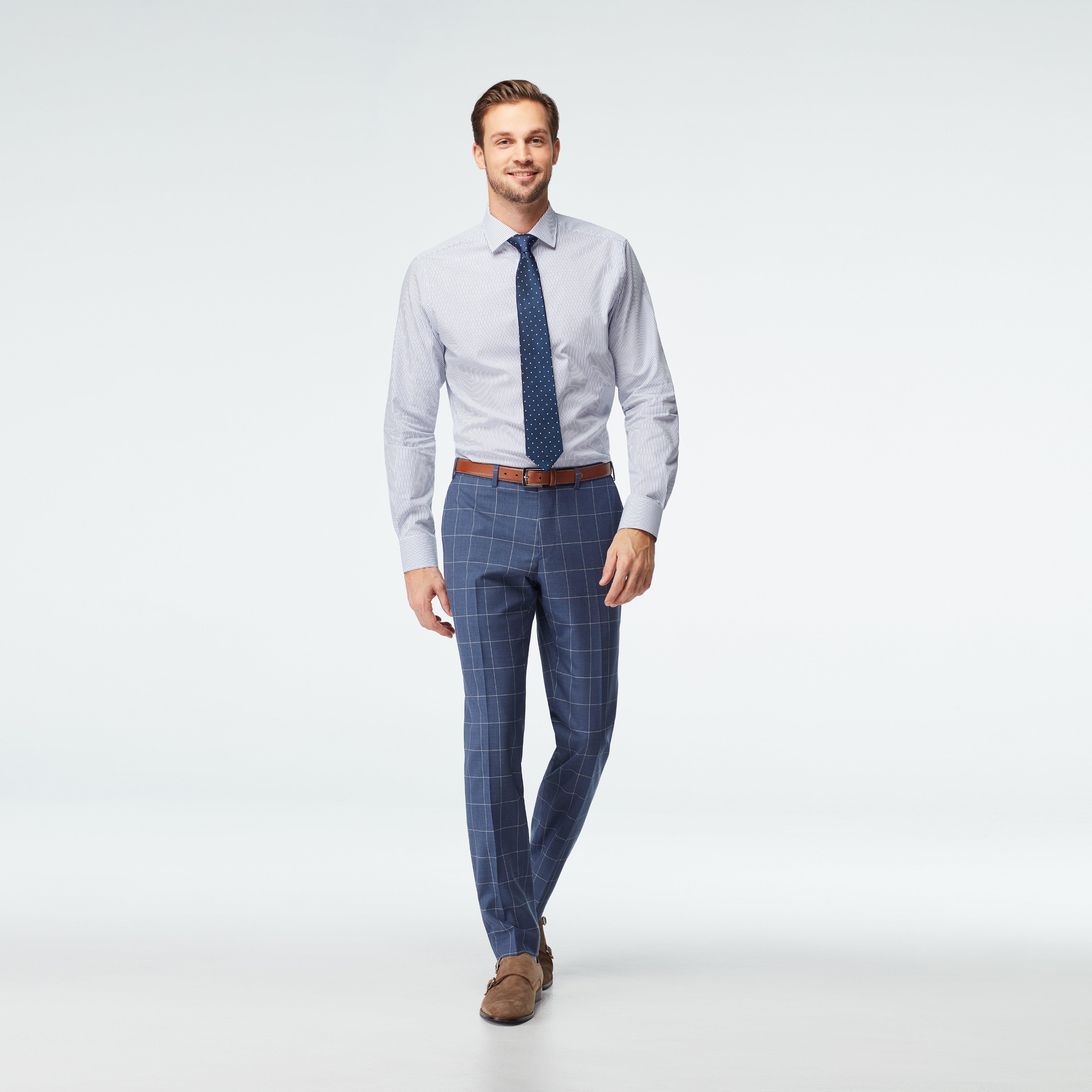 Sheringham Windowpane Light Blue pants