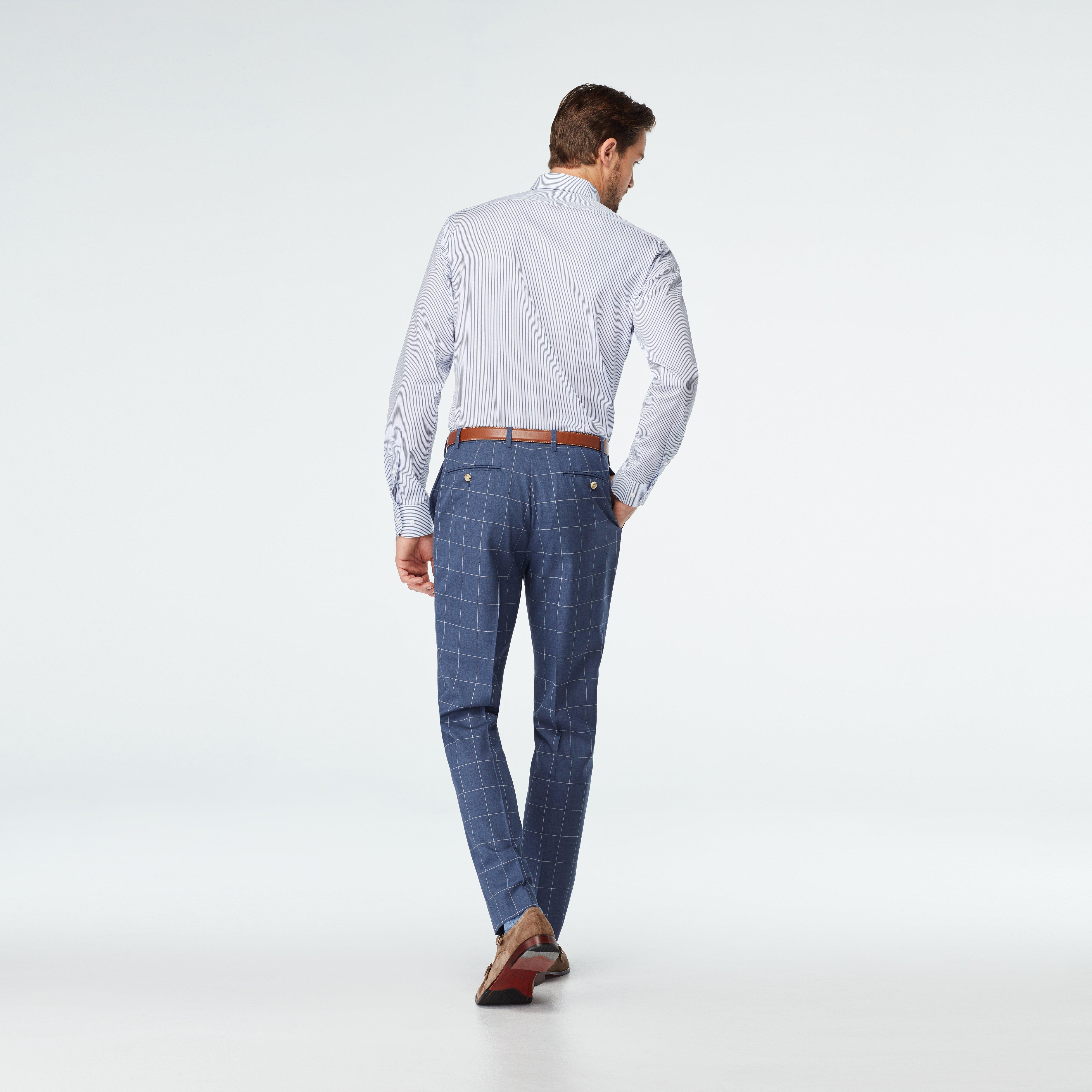 Sheringham Windowpane Light Blue pants