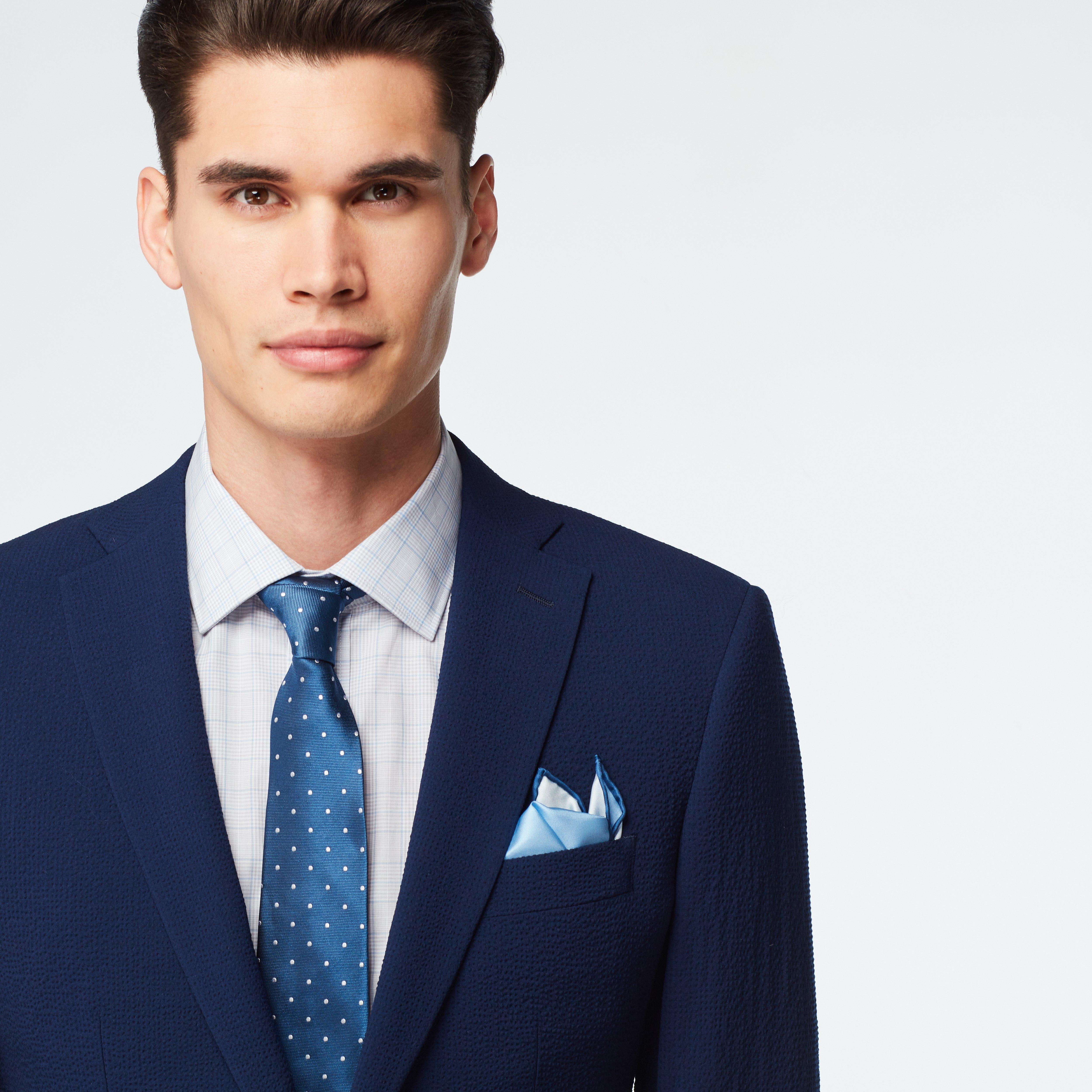 Custom Suits Made For You - Stapleford Seersucker Navy Suit | INDOCHINO