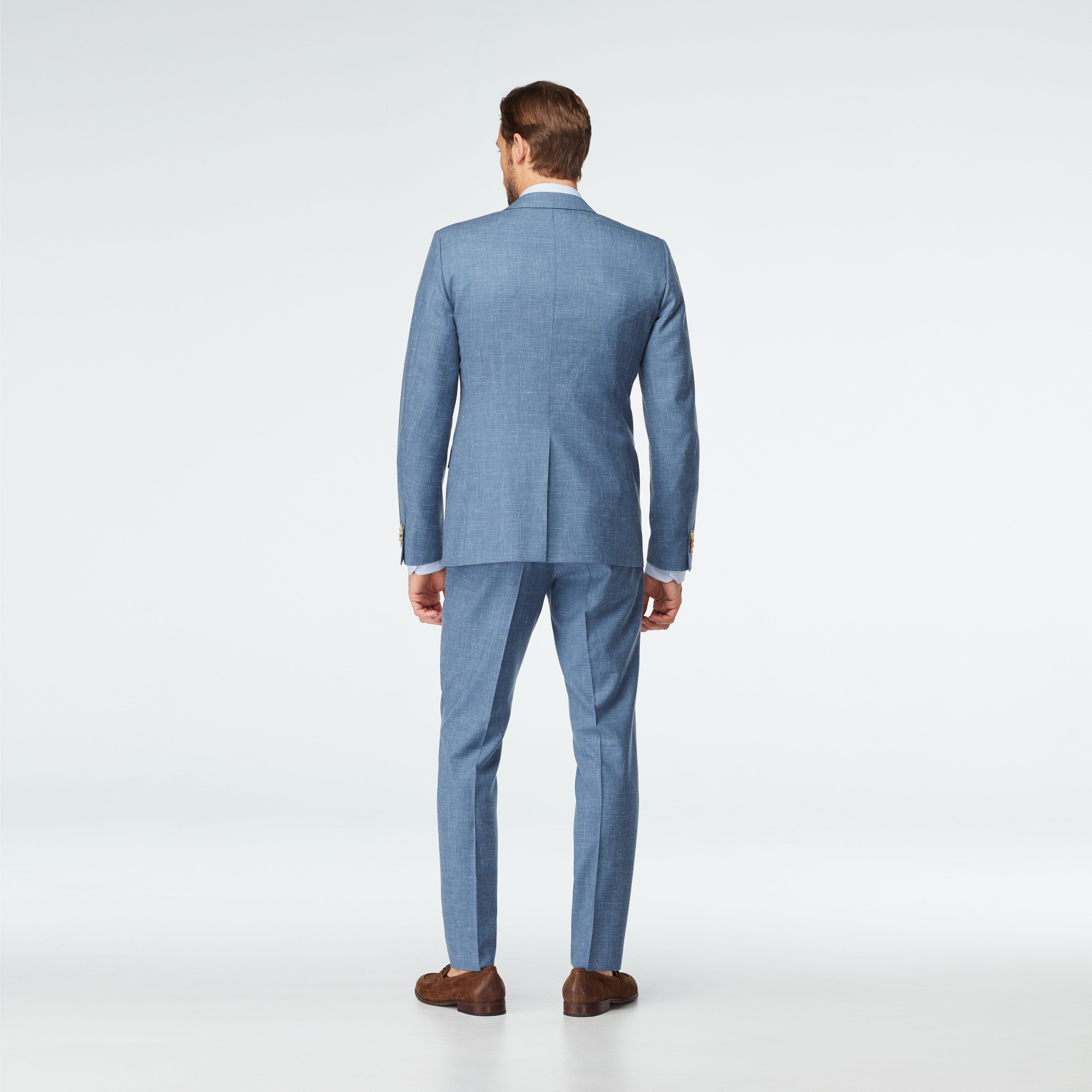 Stockport Wool Linen Light Blue Suit (59683223)