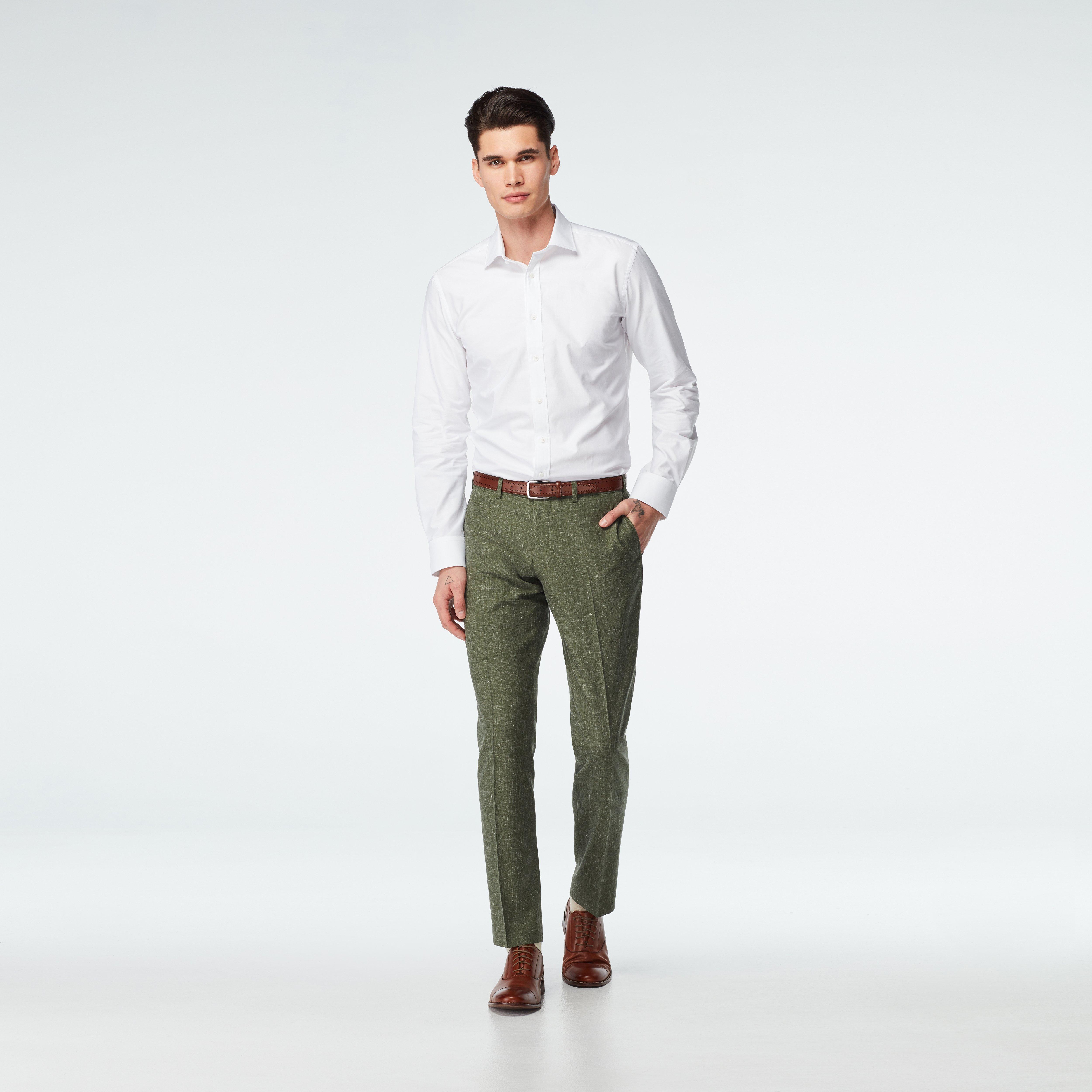 Stockport Wool Linen Olive pants