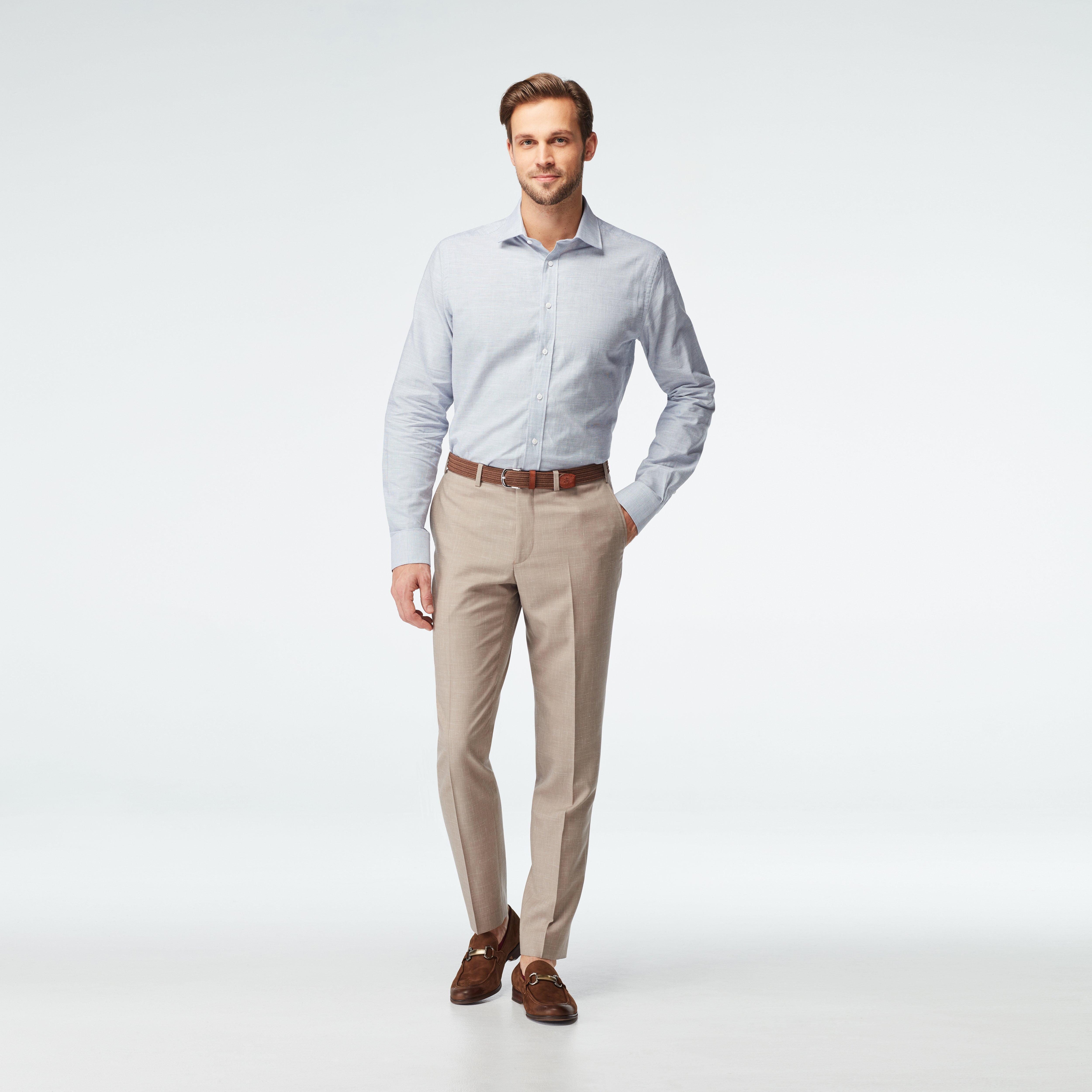 Custom Suits Made For You - Stockport Wool Linen Sand Suit | INDOCHINO