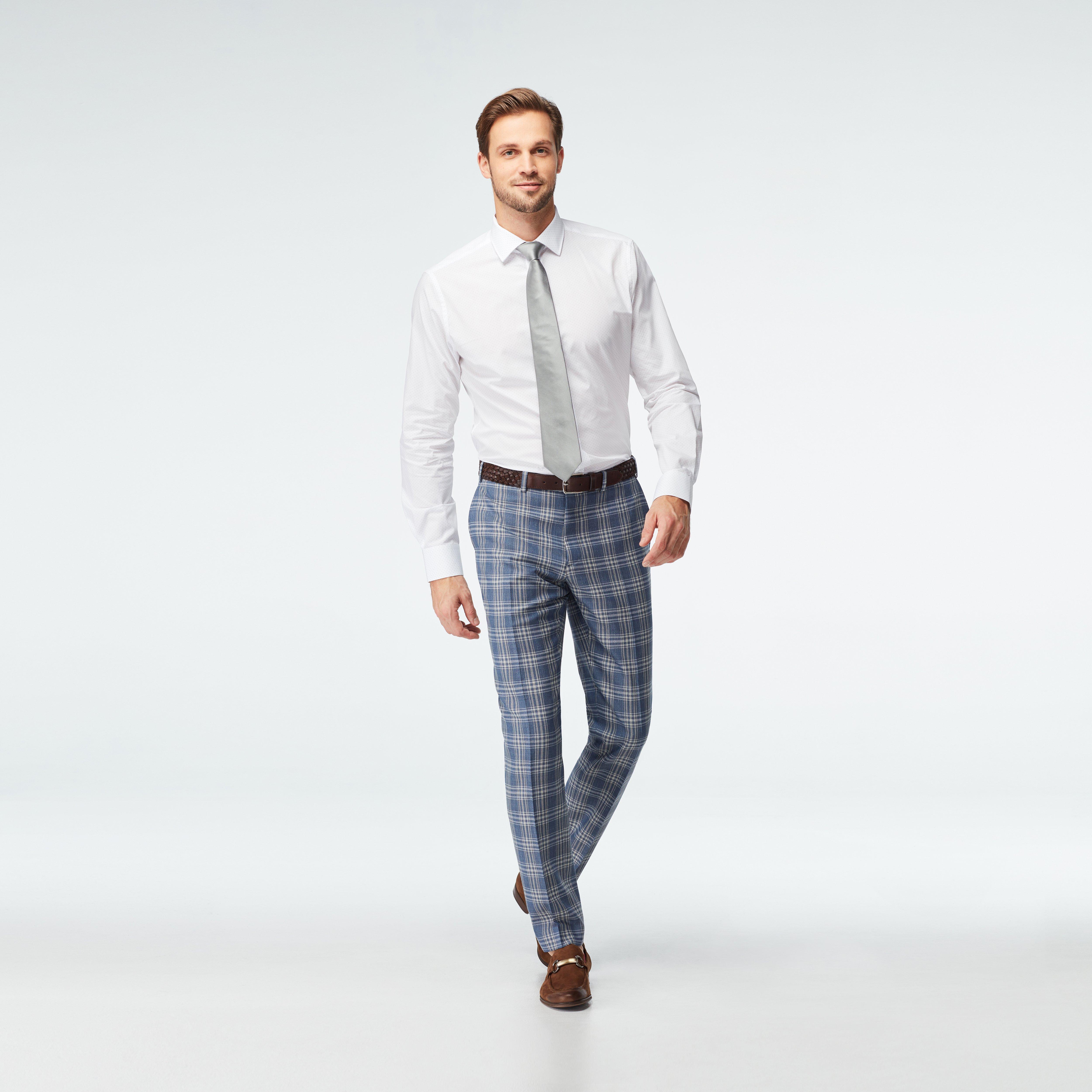 Black and blue plaid 2024 pants