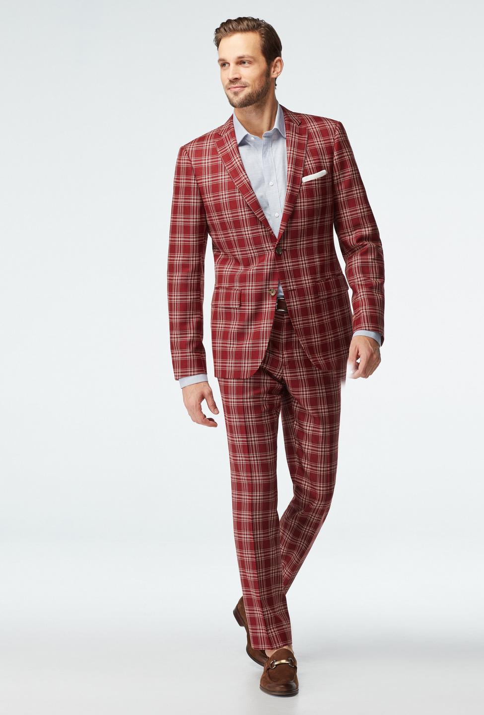 Red suit - Stone Plaid Design from Seasonal Indochino Collection