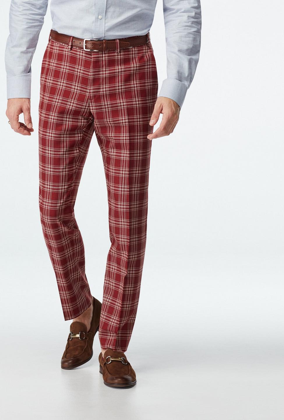 Red pants - Stone Plaid Design from Seasonal Indochino Collection
