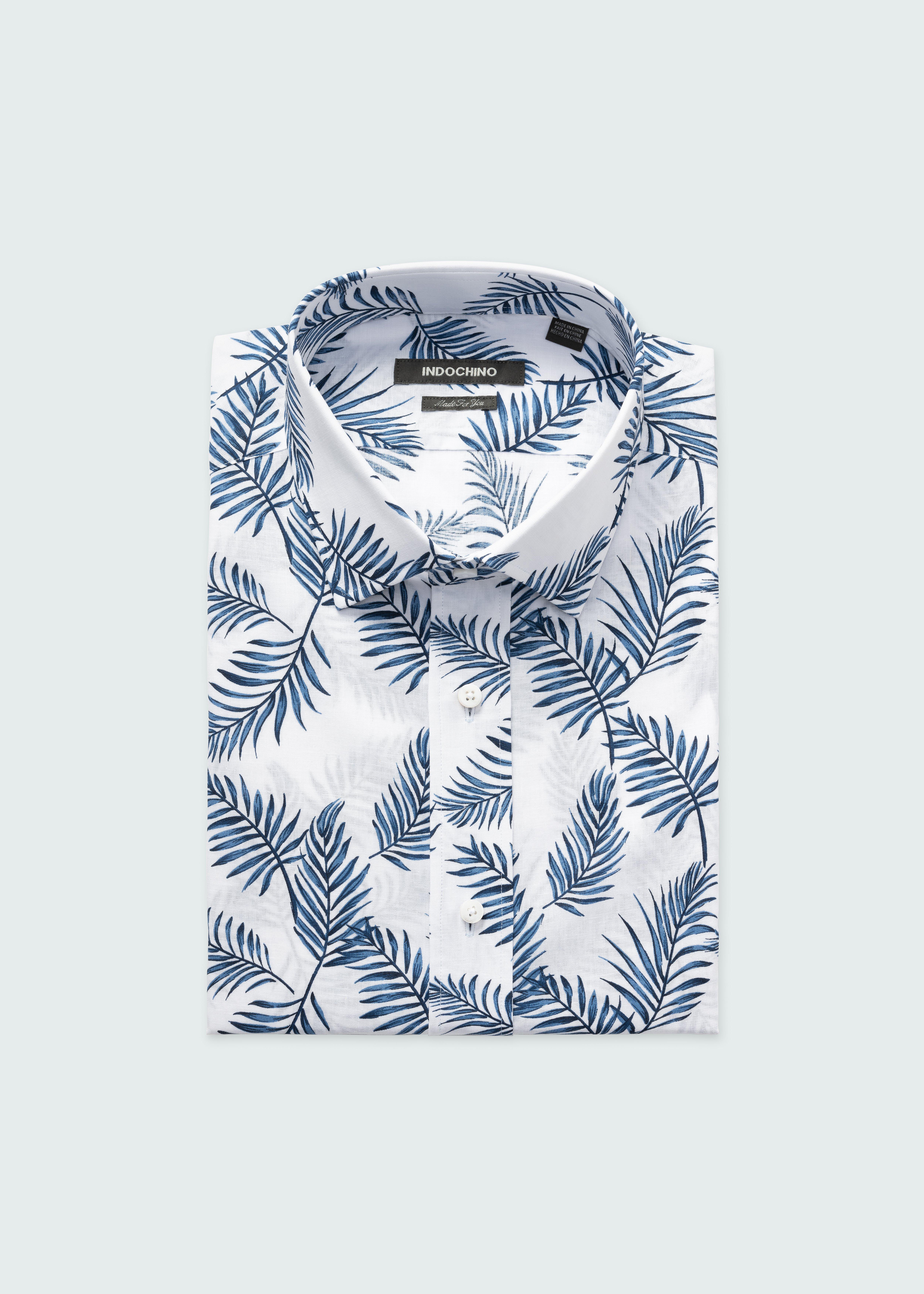 designer dress shirts men palm beach Hisdern Navy Blue Vintage Palm Tree Hawaiian Wedding Shirt L
