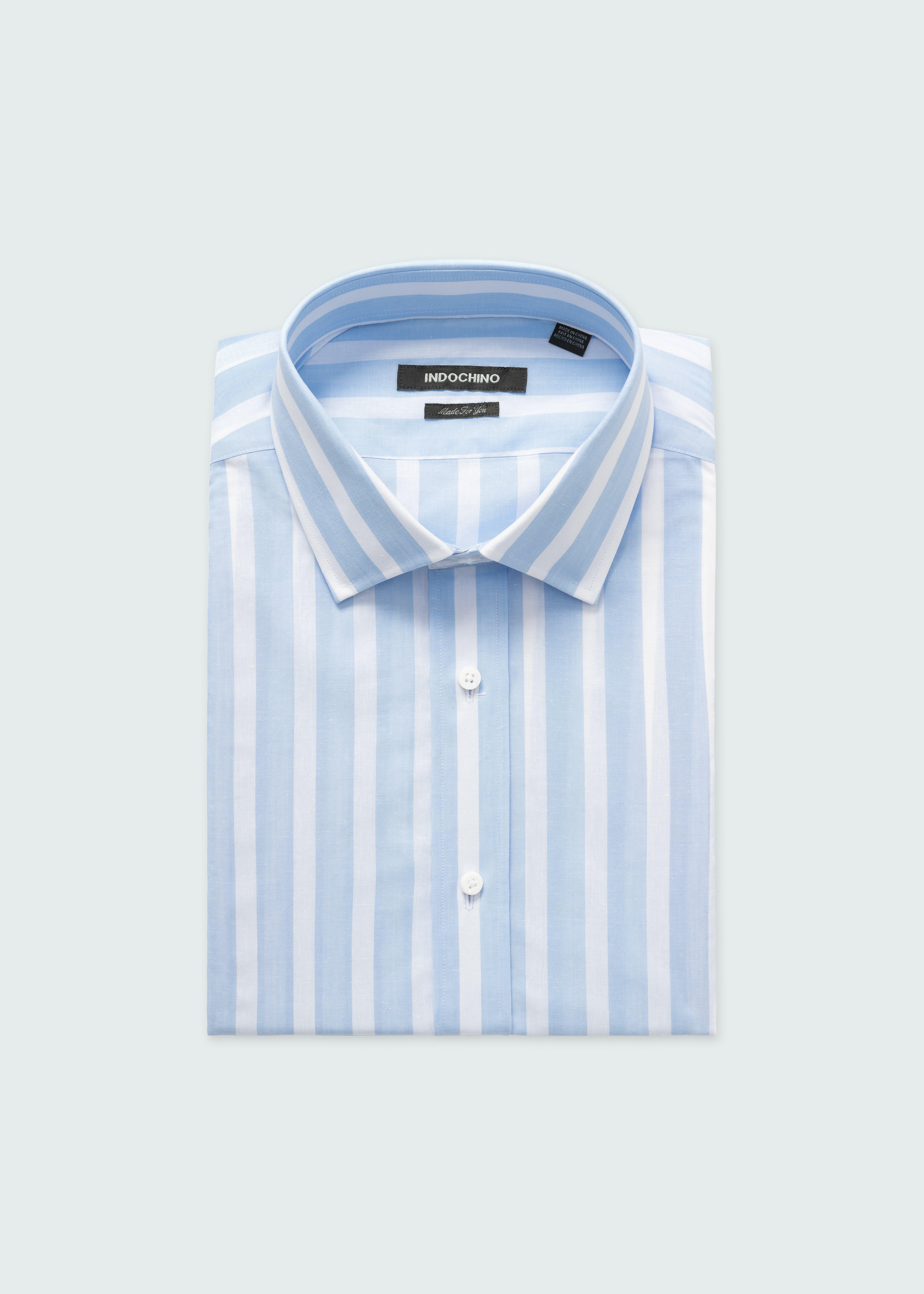 Light blue and sales white shirt