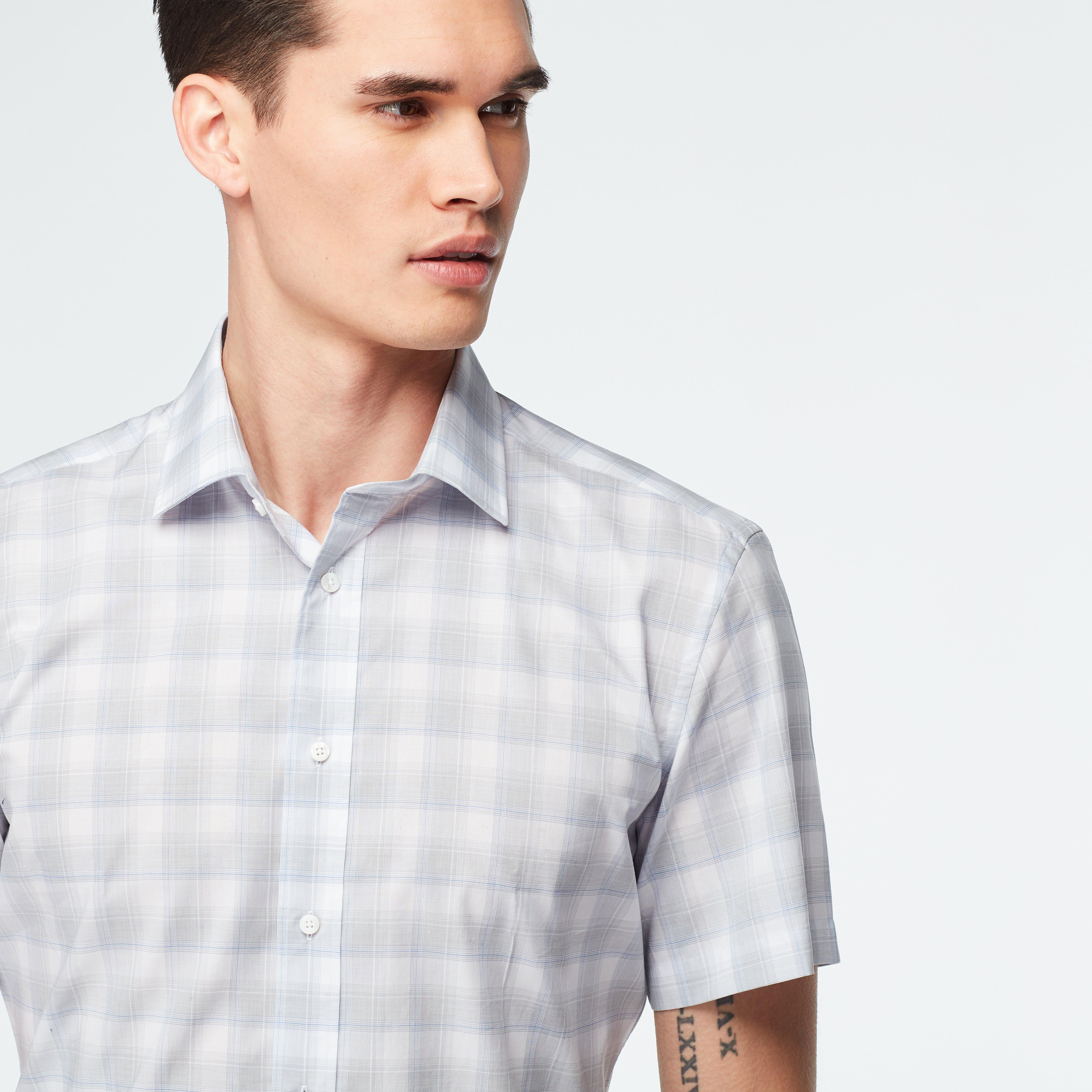 Stalham Check Gray and Blue Casual Shirt