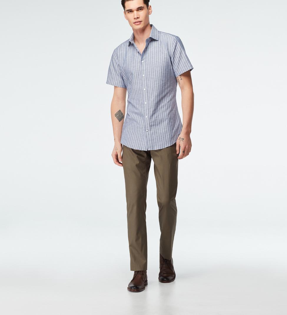 Navy shirt - Sudbury Striped Design from Premium Indochino Collection