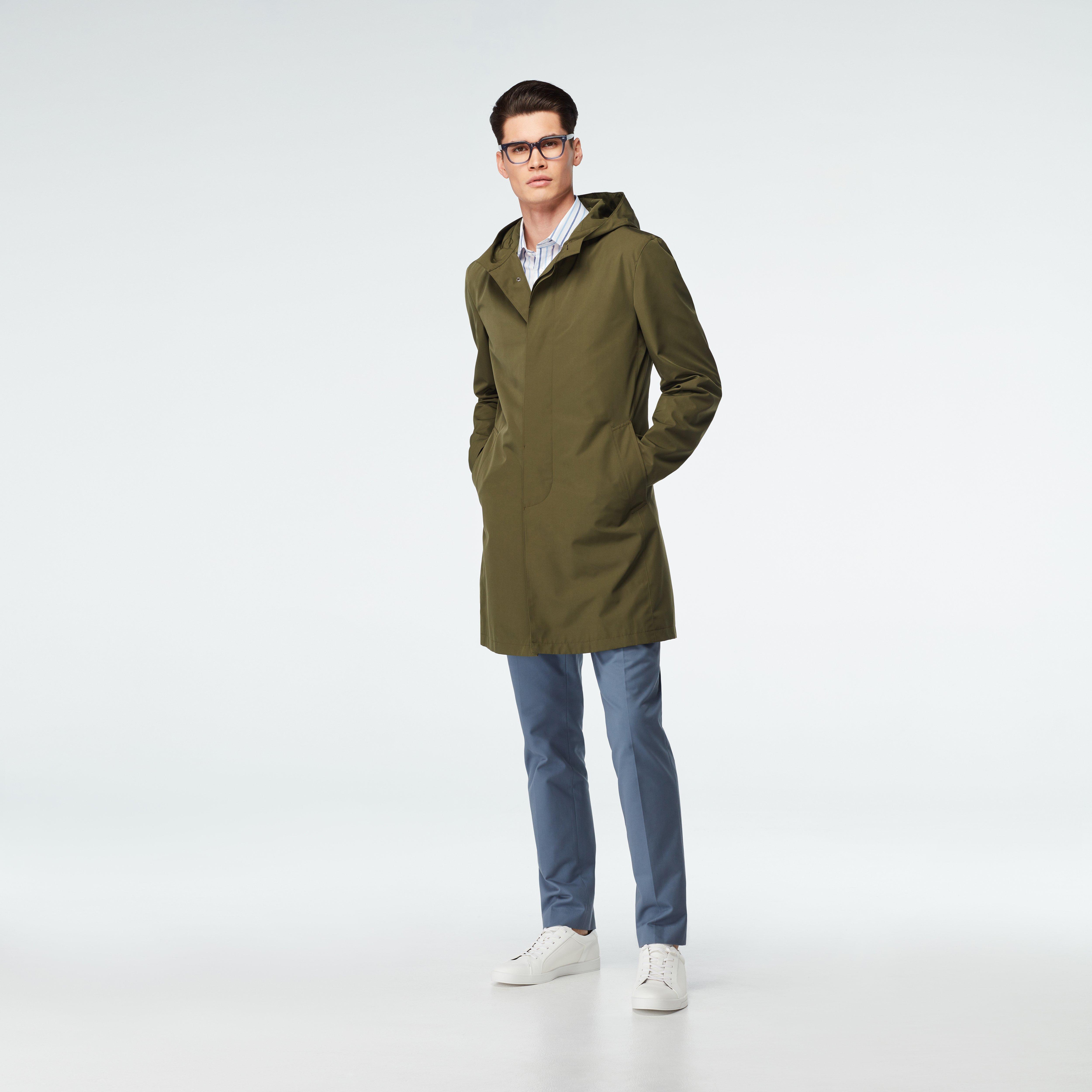 Olive raincoat cheap