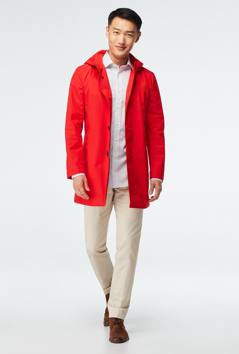 Red trenchcoat - Solid Design from Indochino Collection