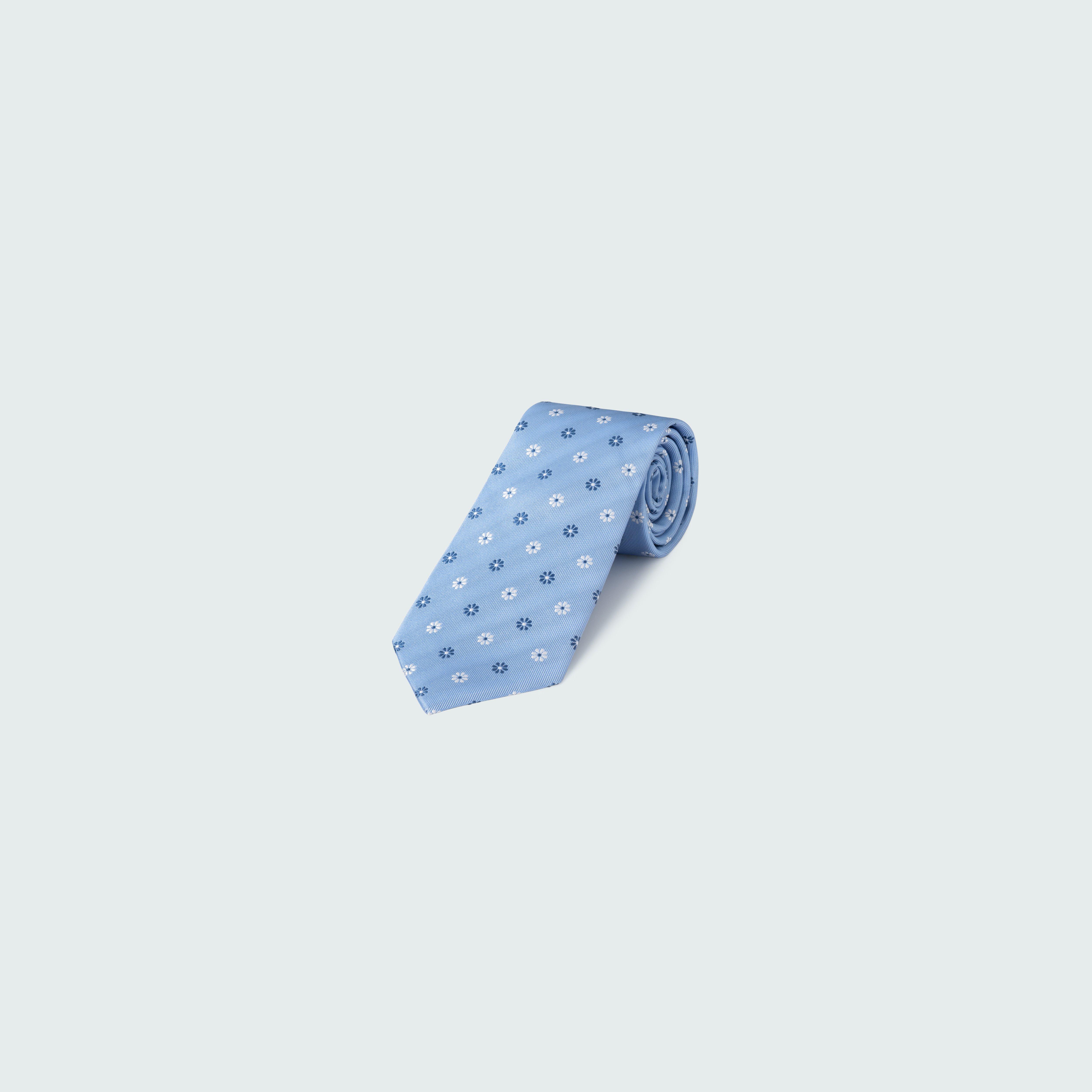 Floral Light Blue Tie