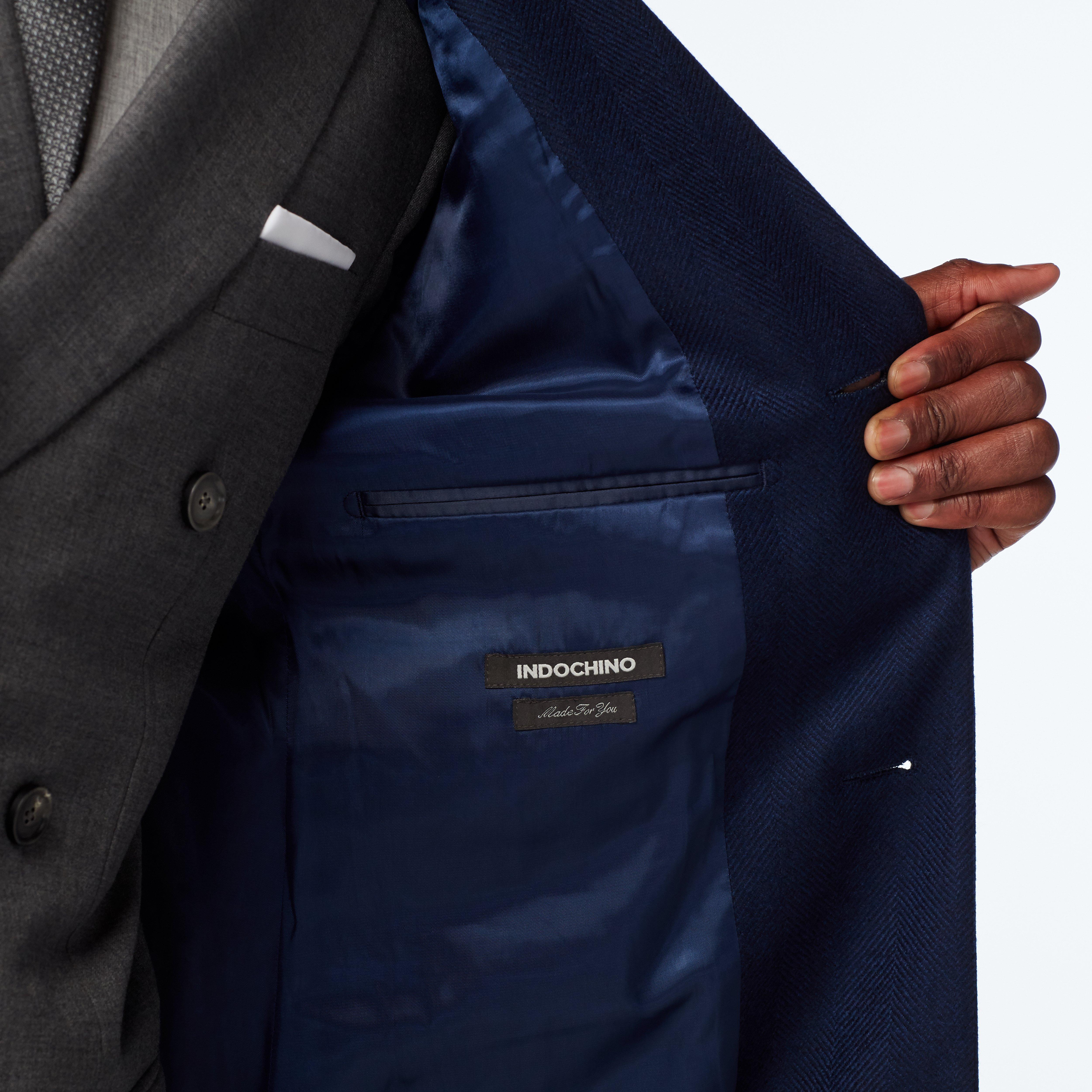 Product thumbnail 3 Blue outerwear - Huntley Herringbone Design from Premium Indochino Collection