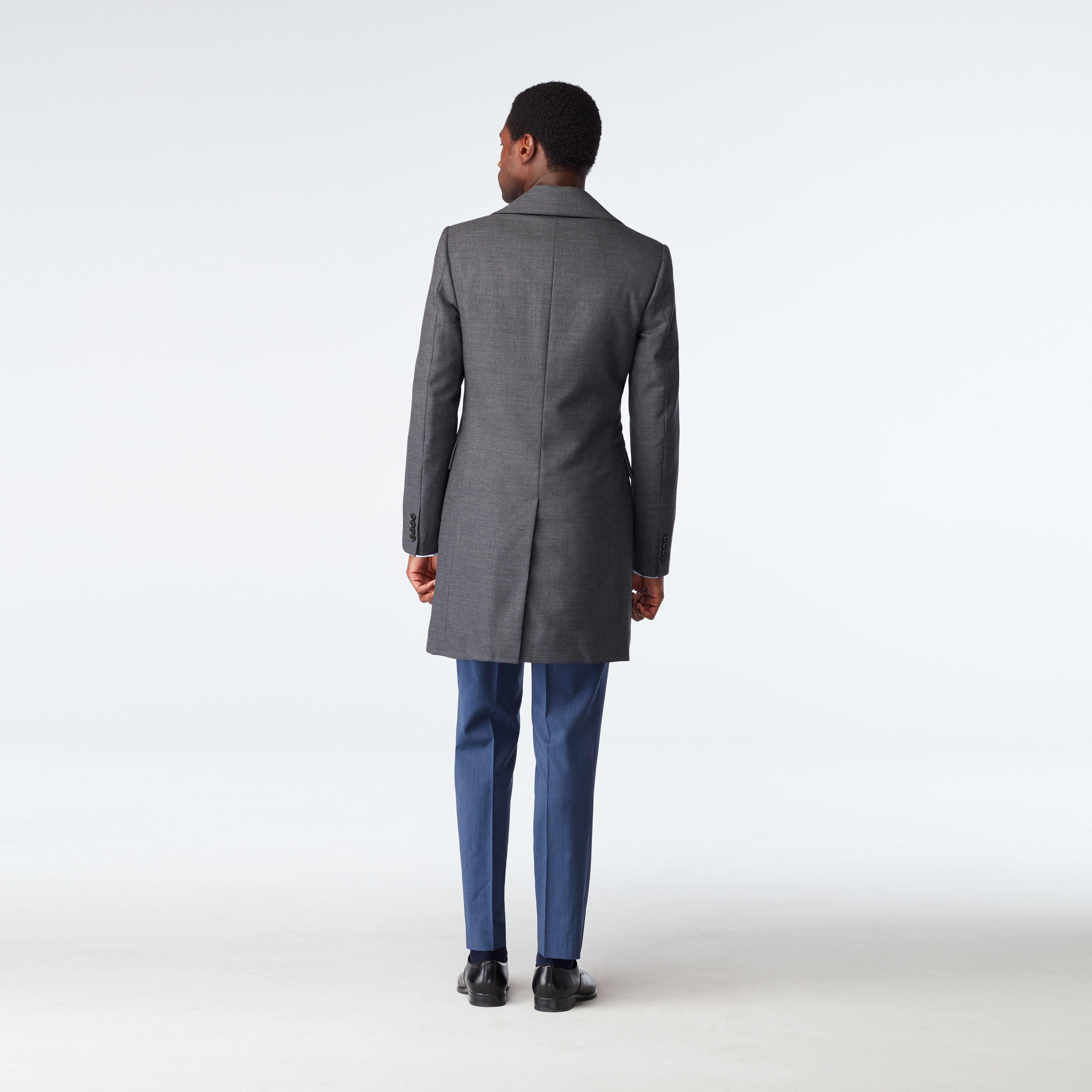 Men's Custom Overcoats - Hatton Twill Gray Quilted Overcoat