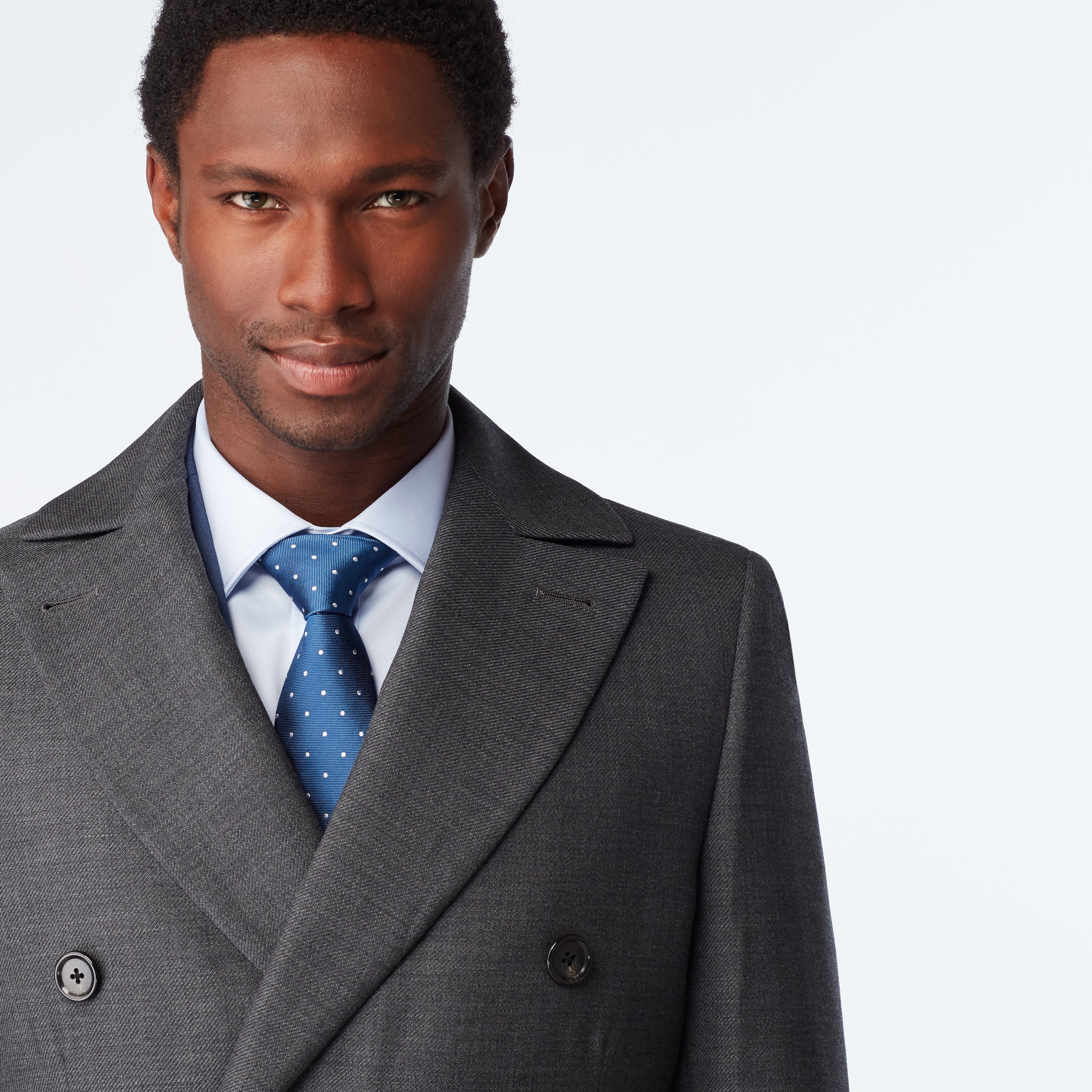 Men's Custom Overcoats - Hatton Twill Gray Quilted Overcoat