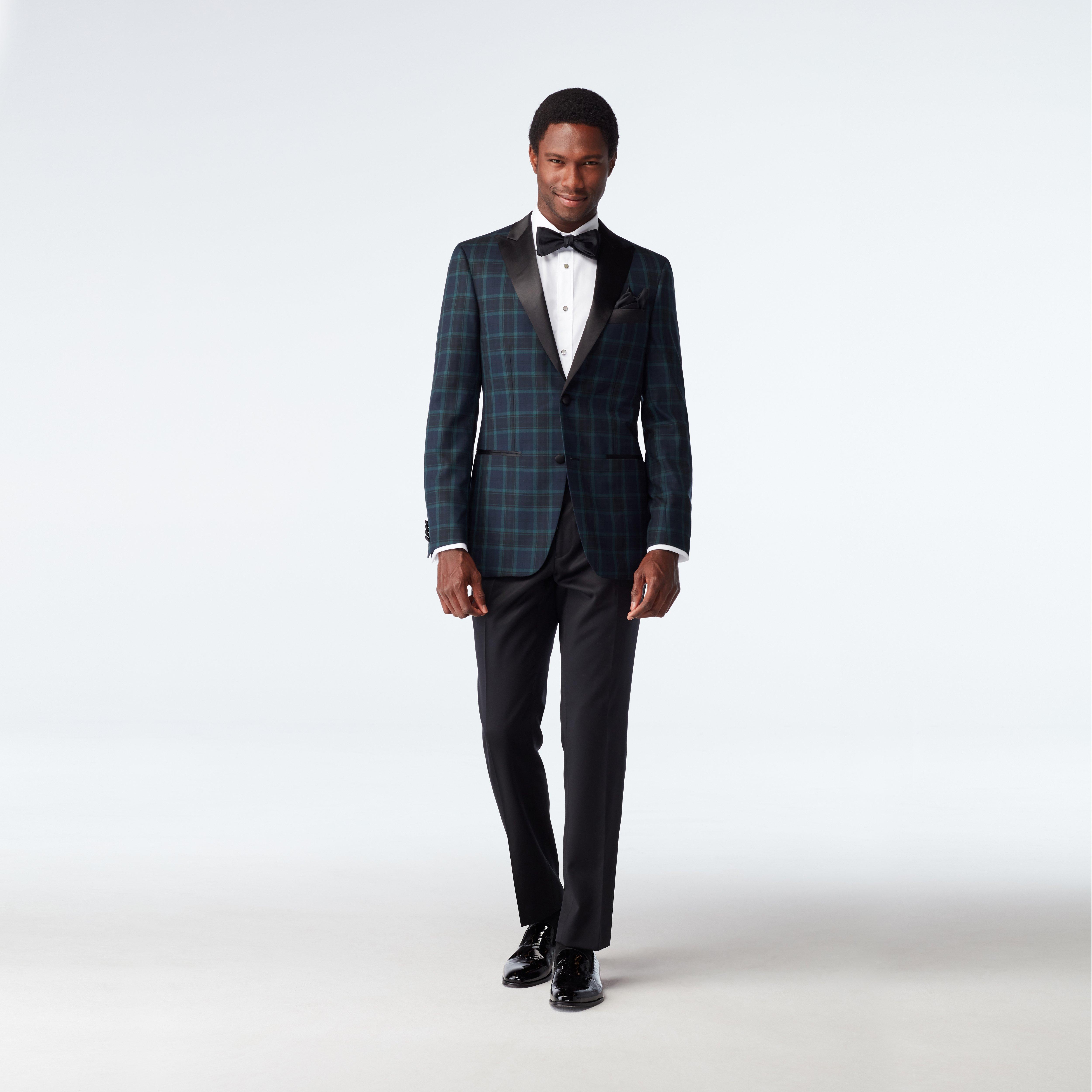 Black watch shop plaid dinner jacket