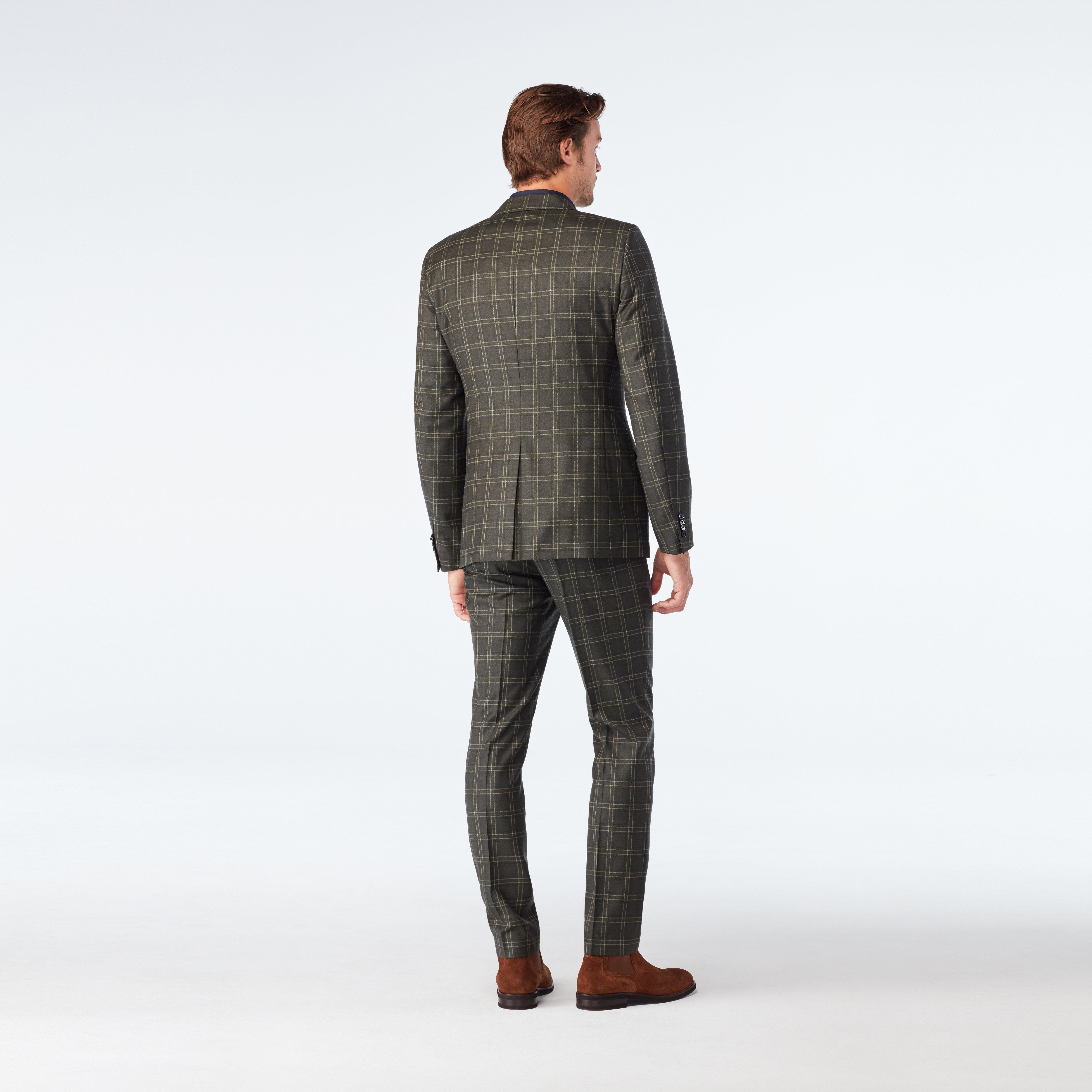 Doncaster Plaid Olive Suit