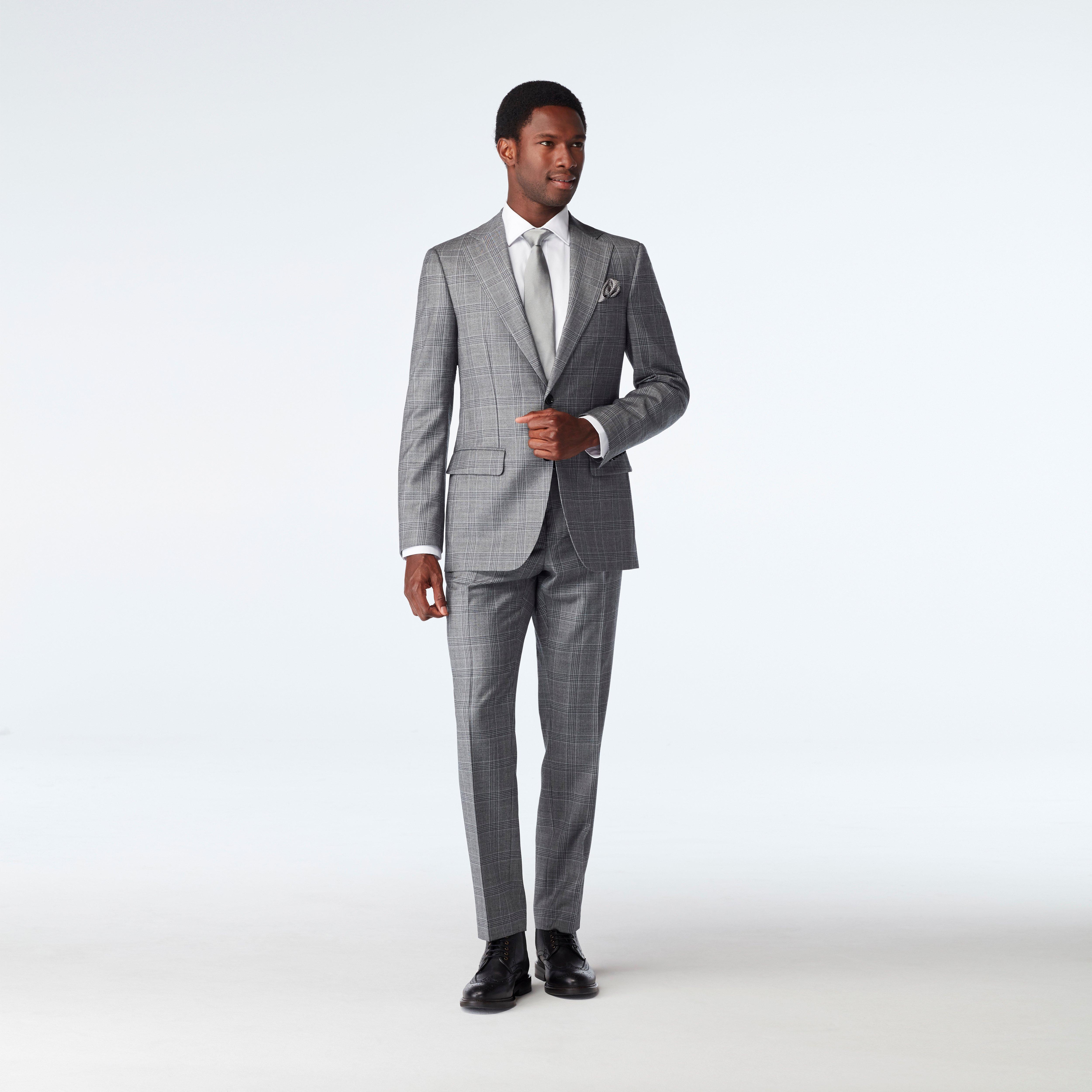 Doncaster Glen Check Light Gray Suit