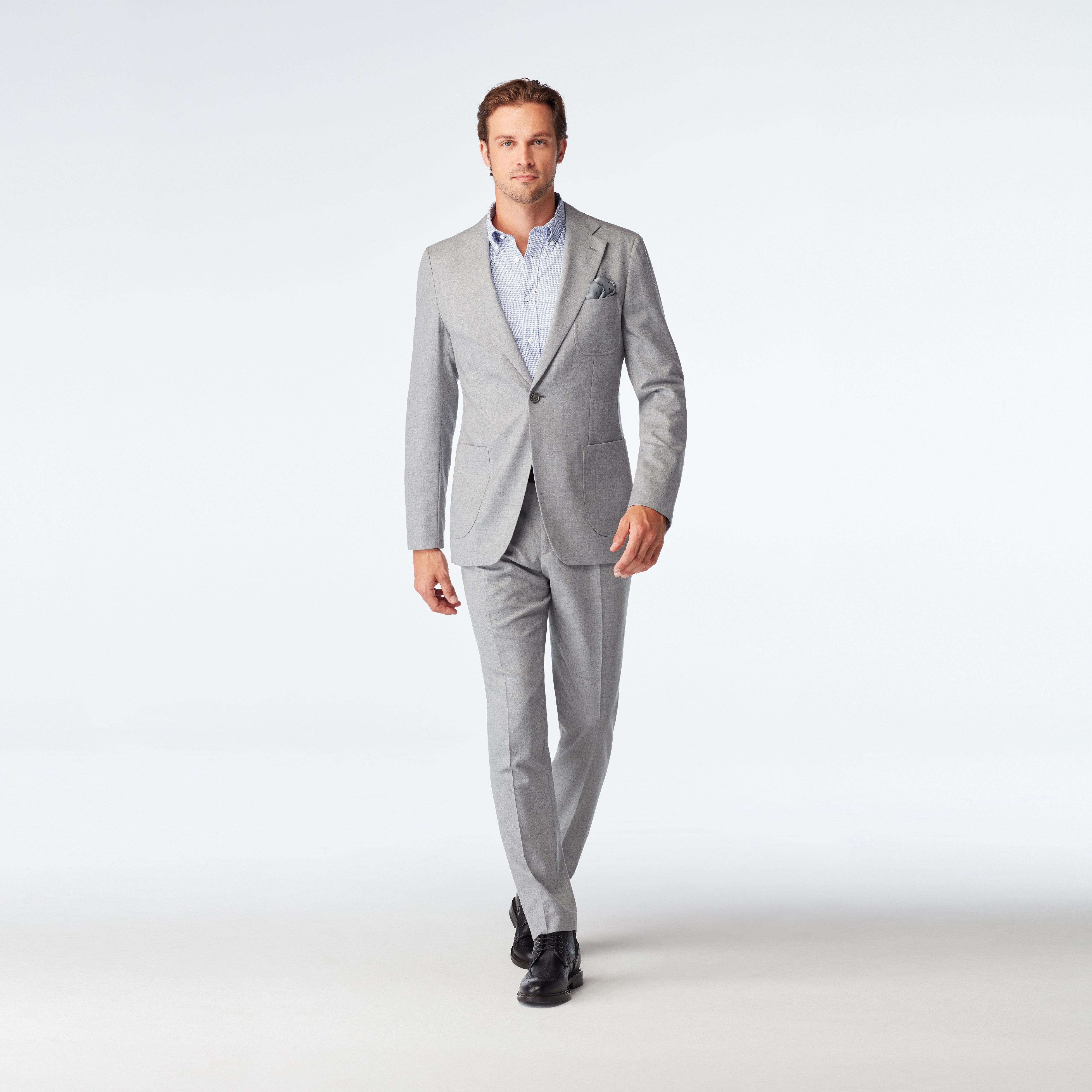 Custom Suits Made For You - Hayward Flannel Light Gray Suit