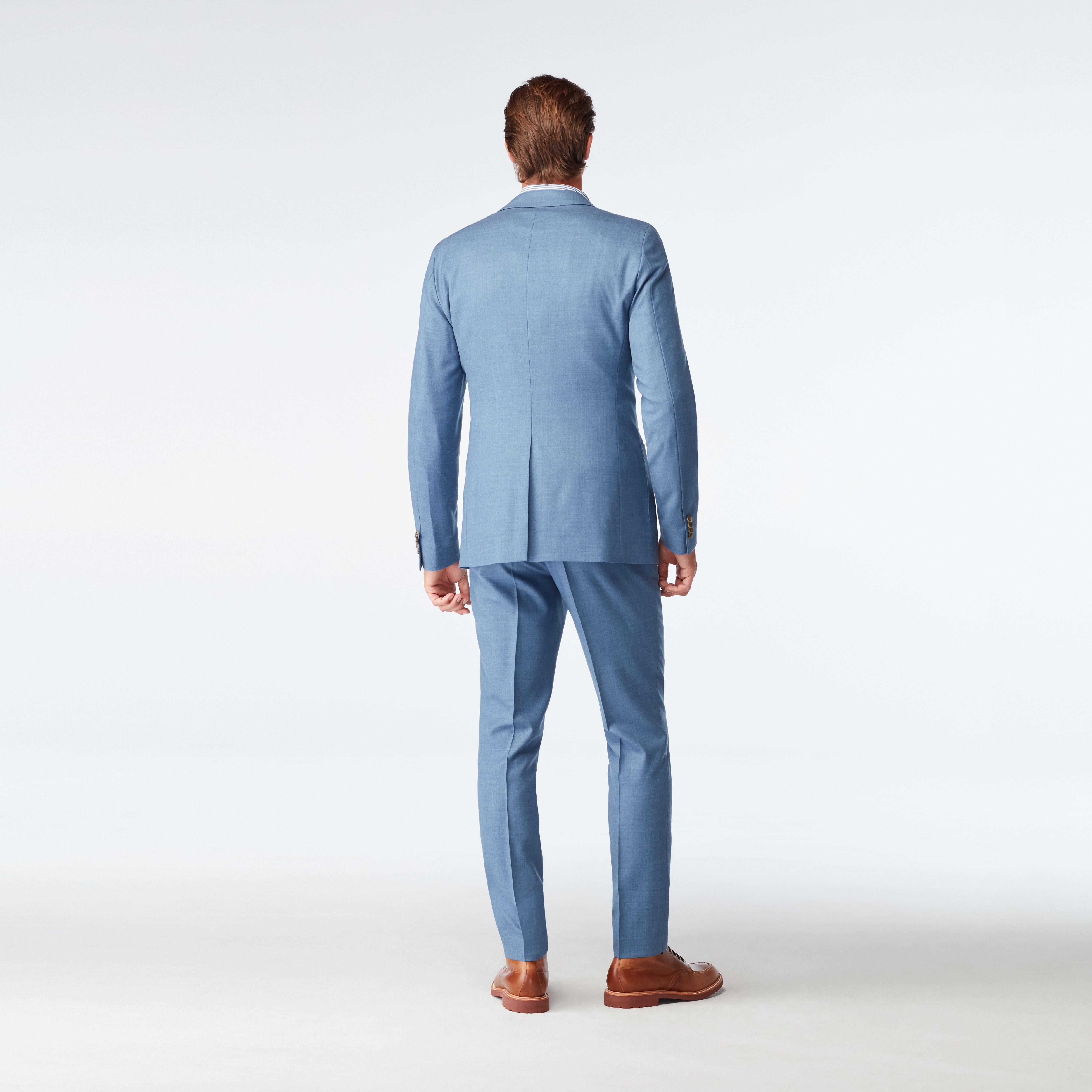 Custom Suits Made For You - Hayward Flannel Light Blue Suit | INDOCHINO