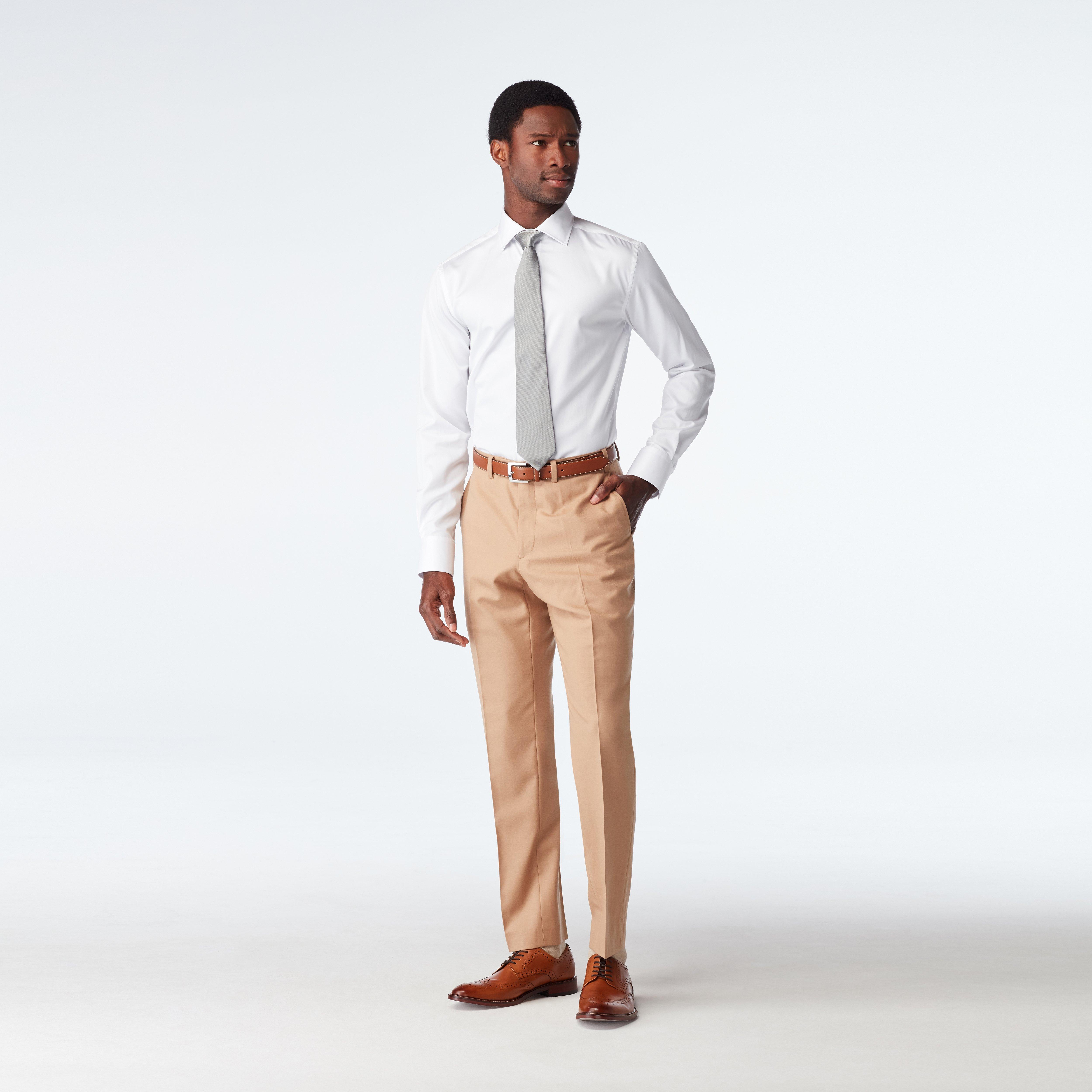 Custom Pants Made For You - Hayward Flannel Camel Pants | INDOCHINO