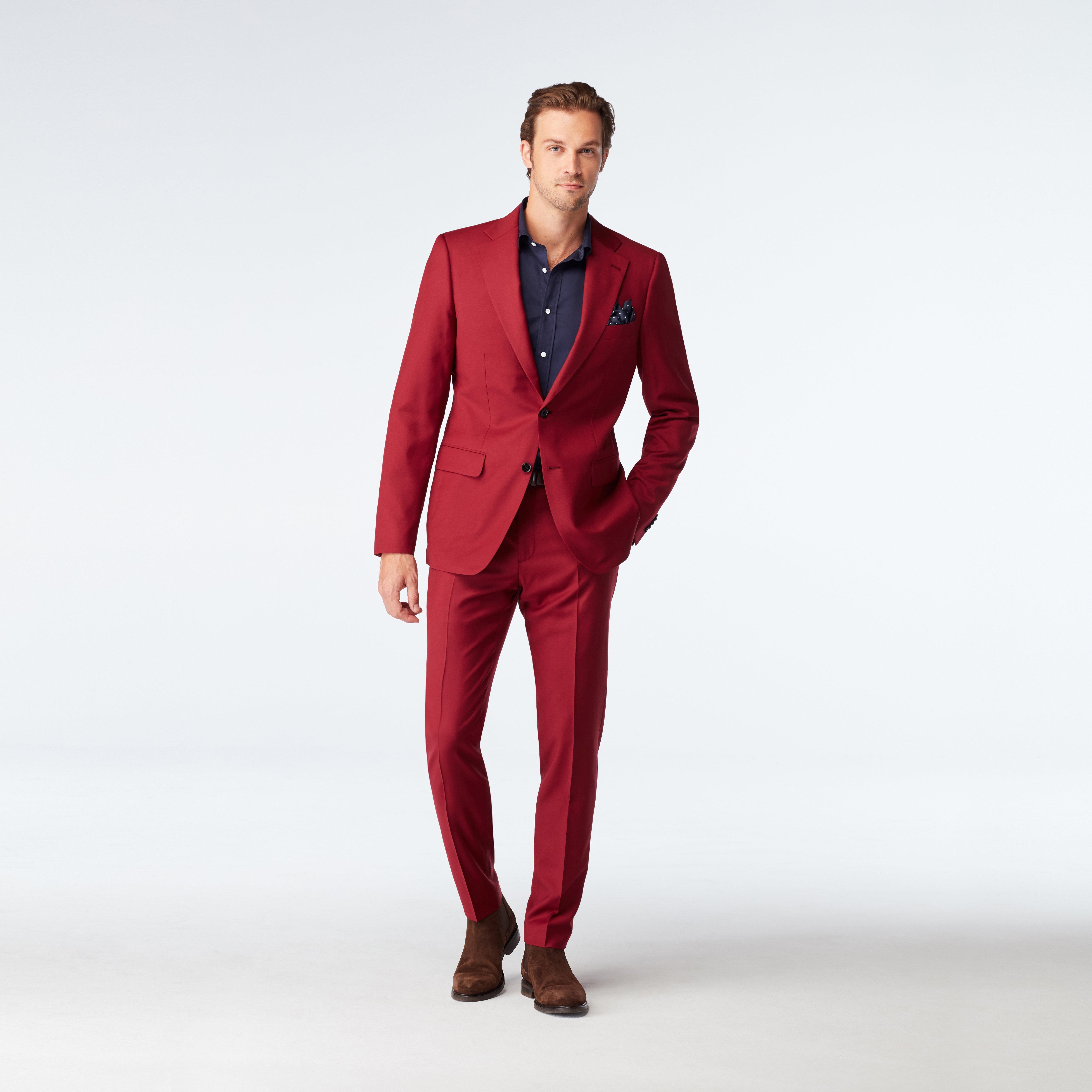 Buy Men's Red Fashion Formal 2 Piece Suit Slim Fit Wedding Party Wear Suit  Online in India - Etsy