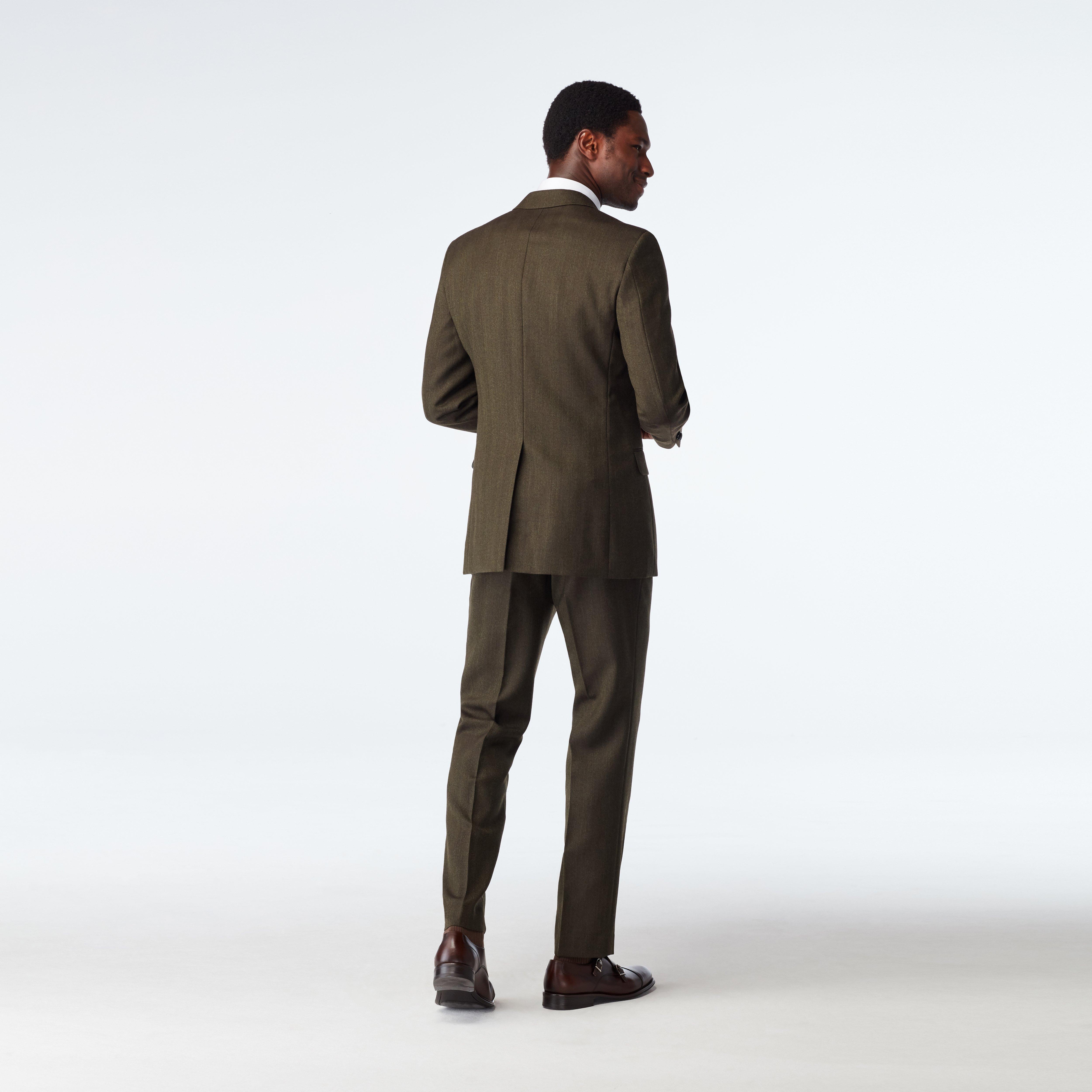 Product thumbnail 2 Olive suit - Farhill Herringbone Design from Fall / Winter Indochino Collection