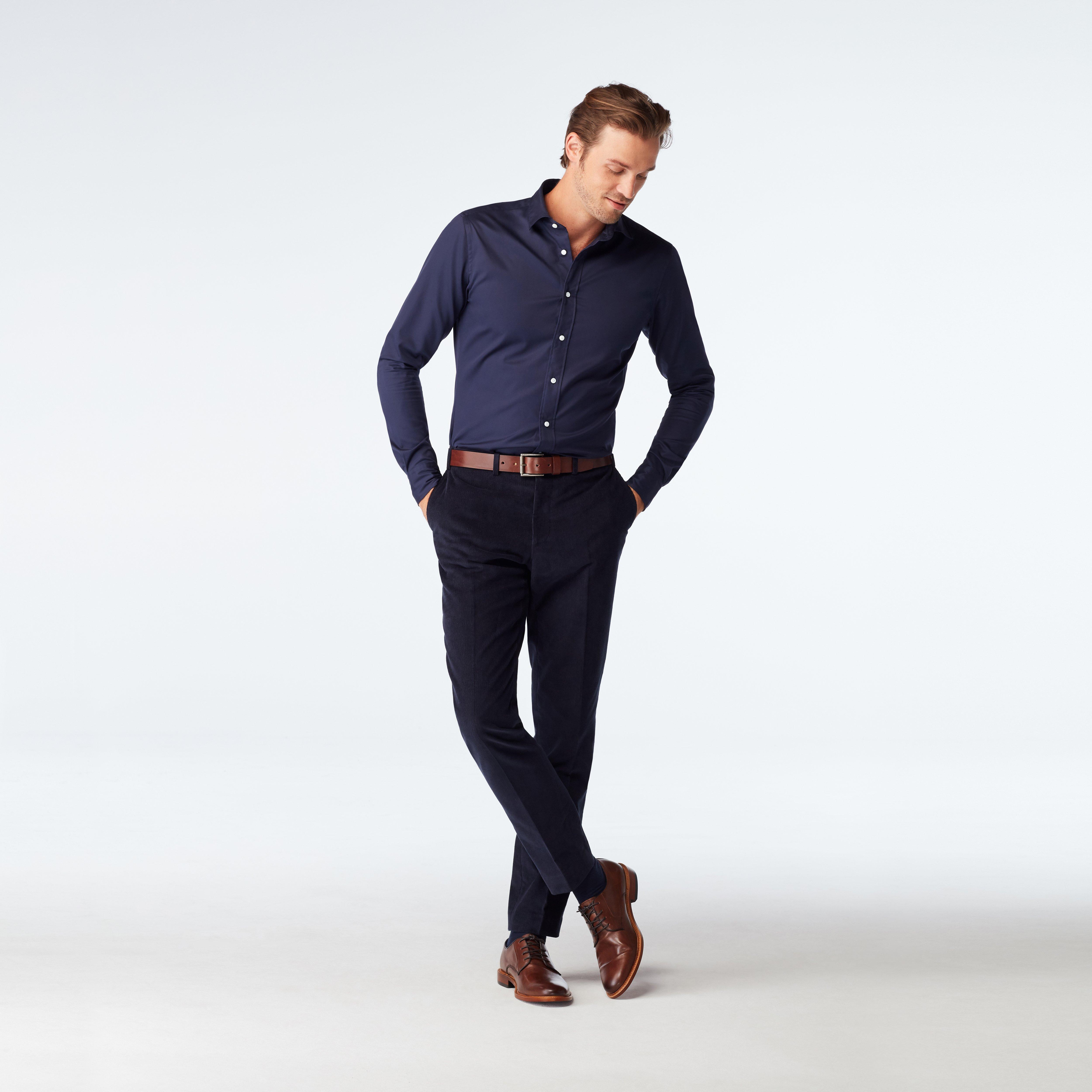 Custom Suits Made For You Flaxton Corduroy Navy Suit INDOCHINO