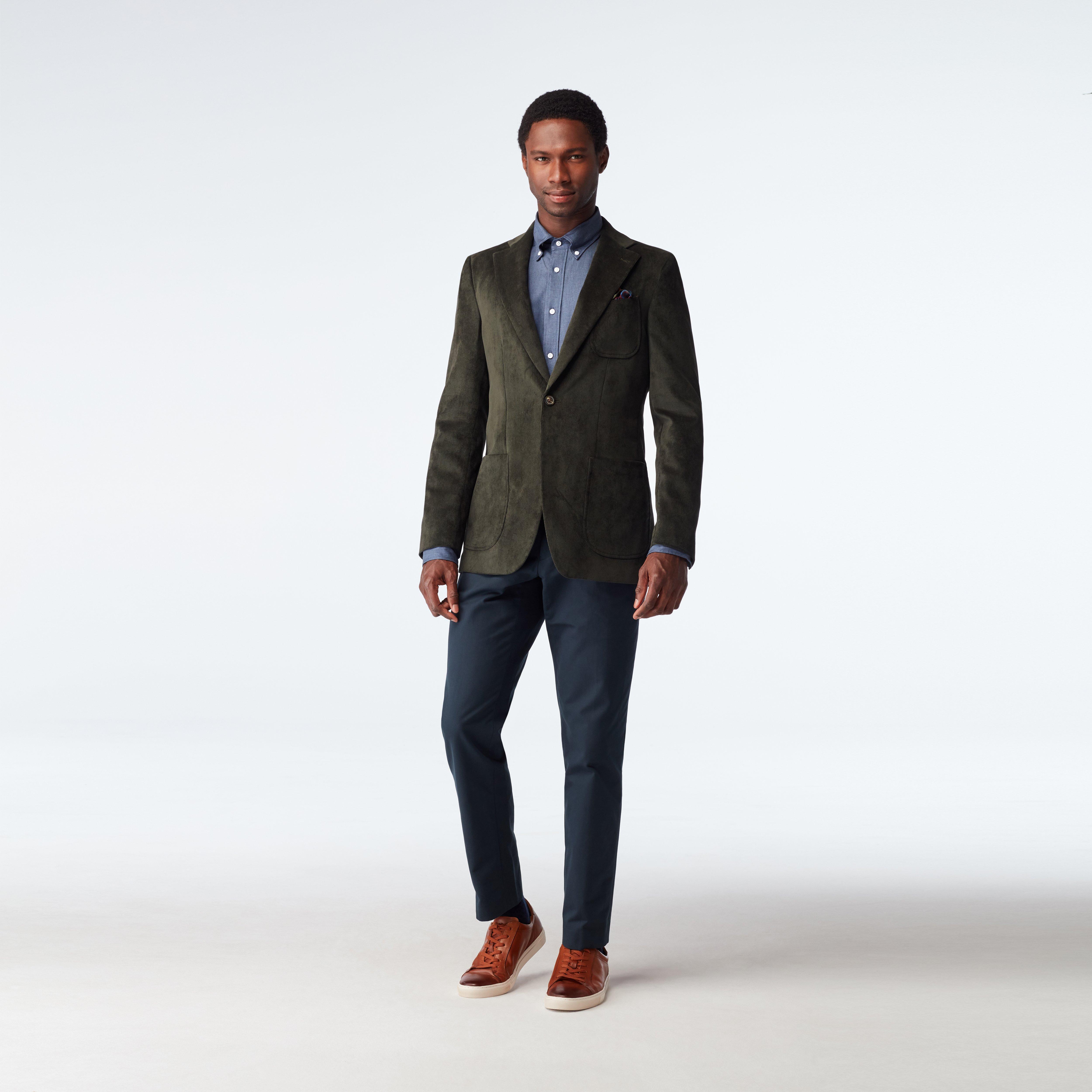 Men's olive outlet blazer