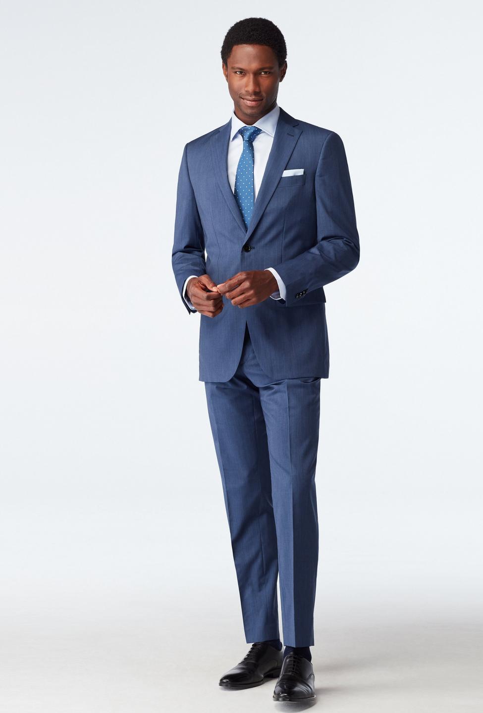 kandidat Intensiv forsikring Howell Wool Stretch Blue Suit