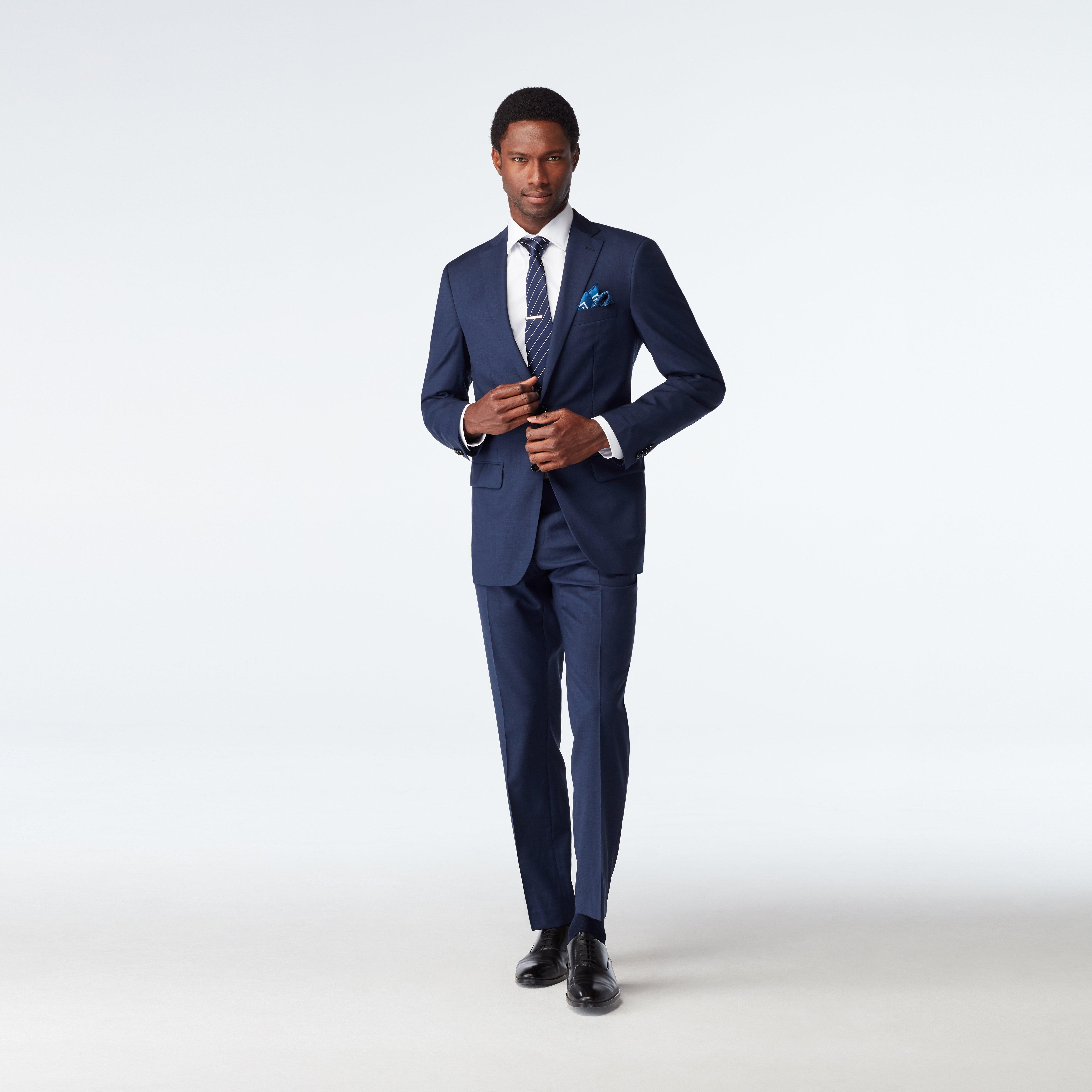 Indochino Men's Custom Howell Wool Stretch Navy Suit