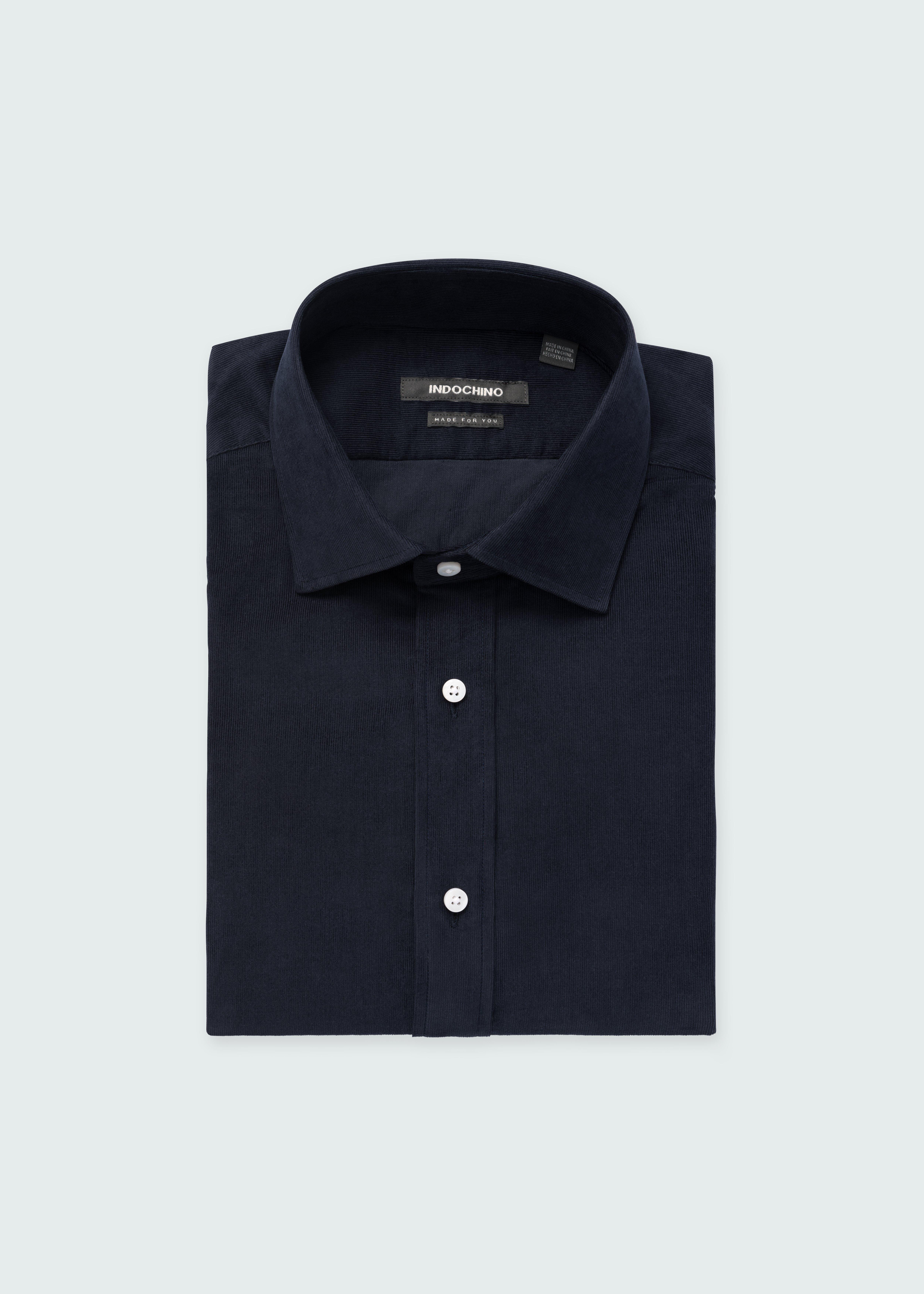 Men's Custom Shirts - Fairwood Corduroy Navy Shirt | INDOCHINO