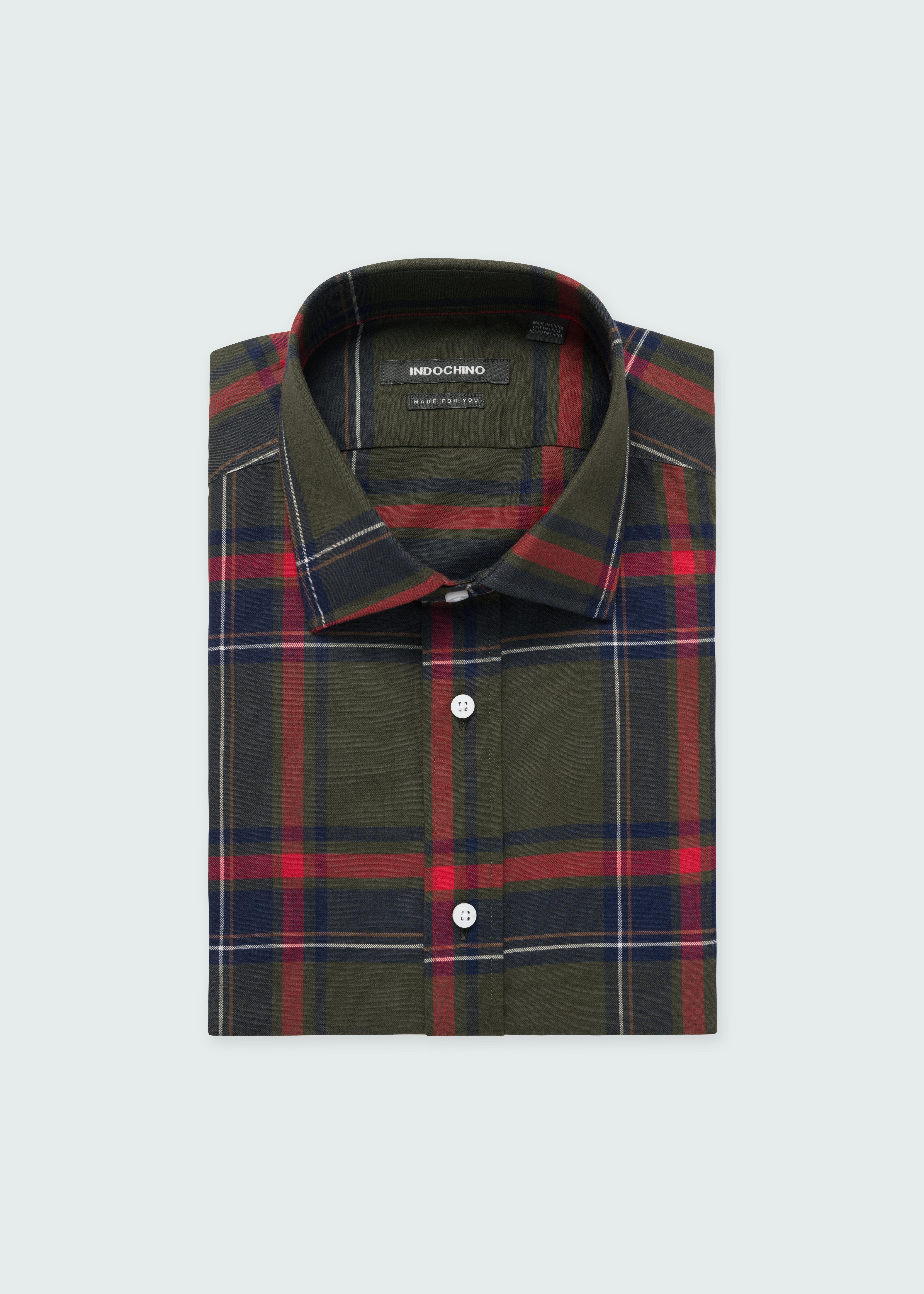 Olive shirt - Plaid Design from Seasonal Indochino Collection