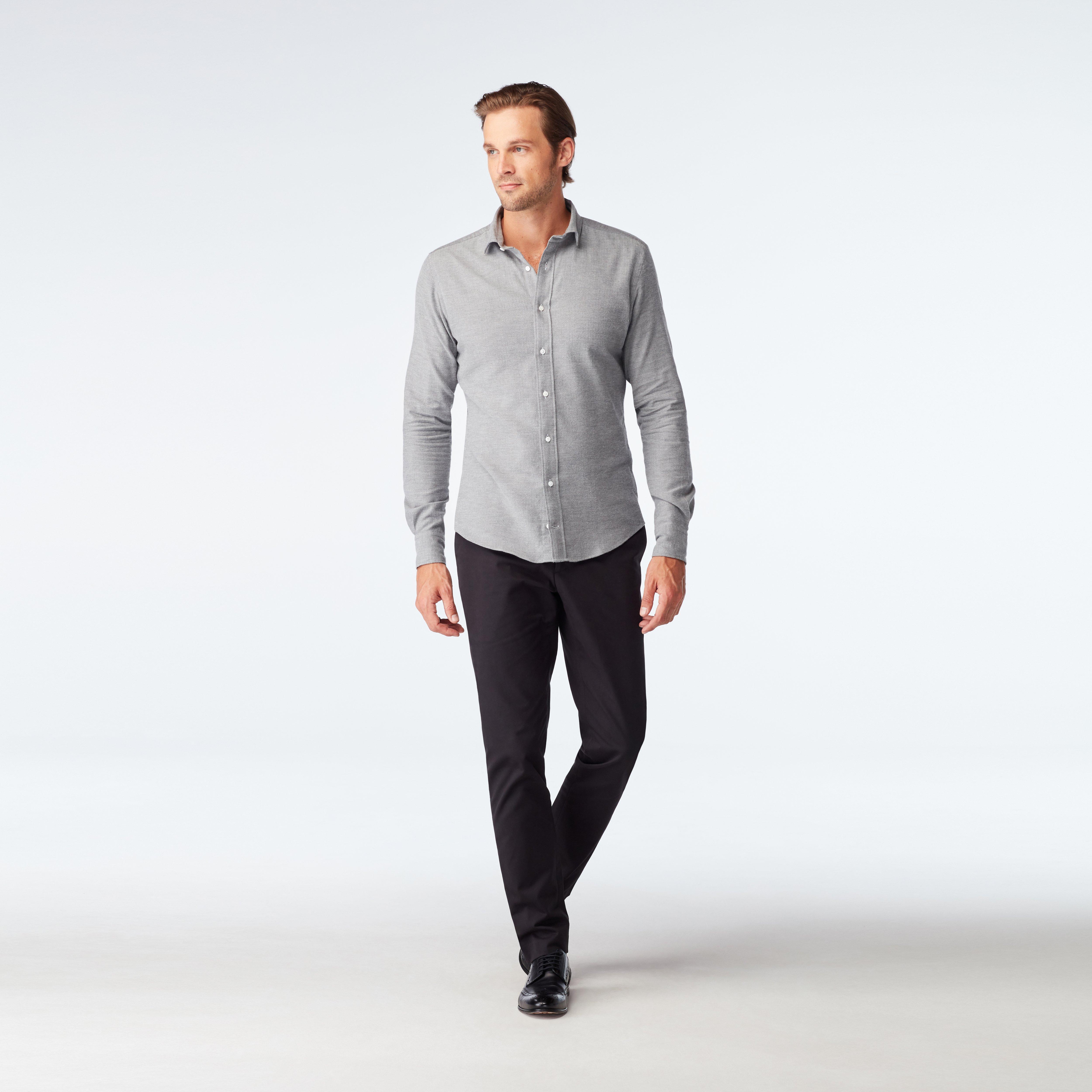 Falstone Herringbone Gray Casual Shirt