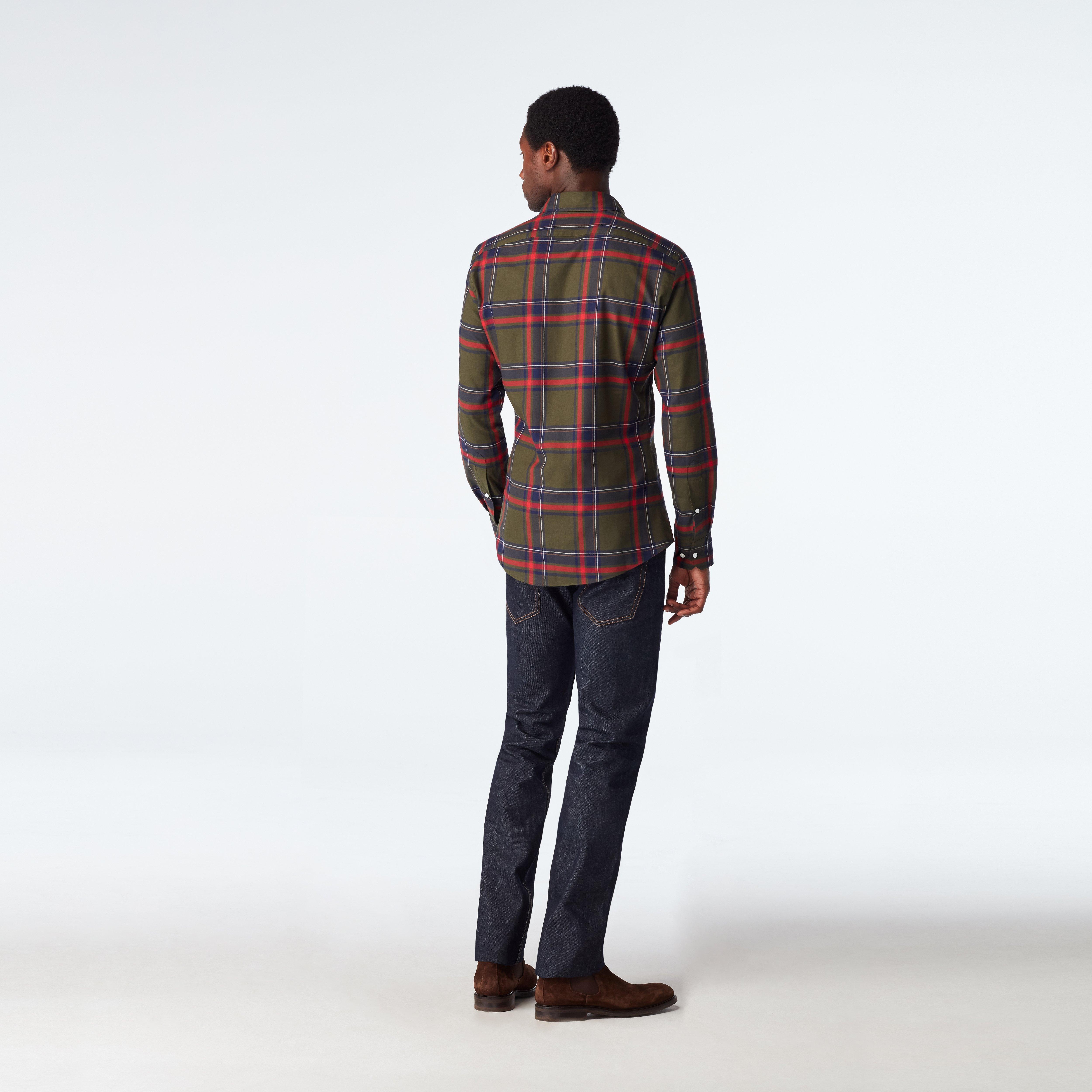 Product thumbnail 2 Olive shirt - Plaid Design from Seasonal Indochino Collection