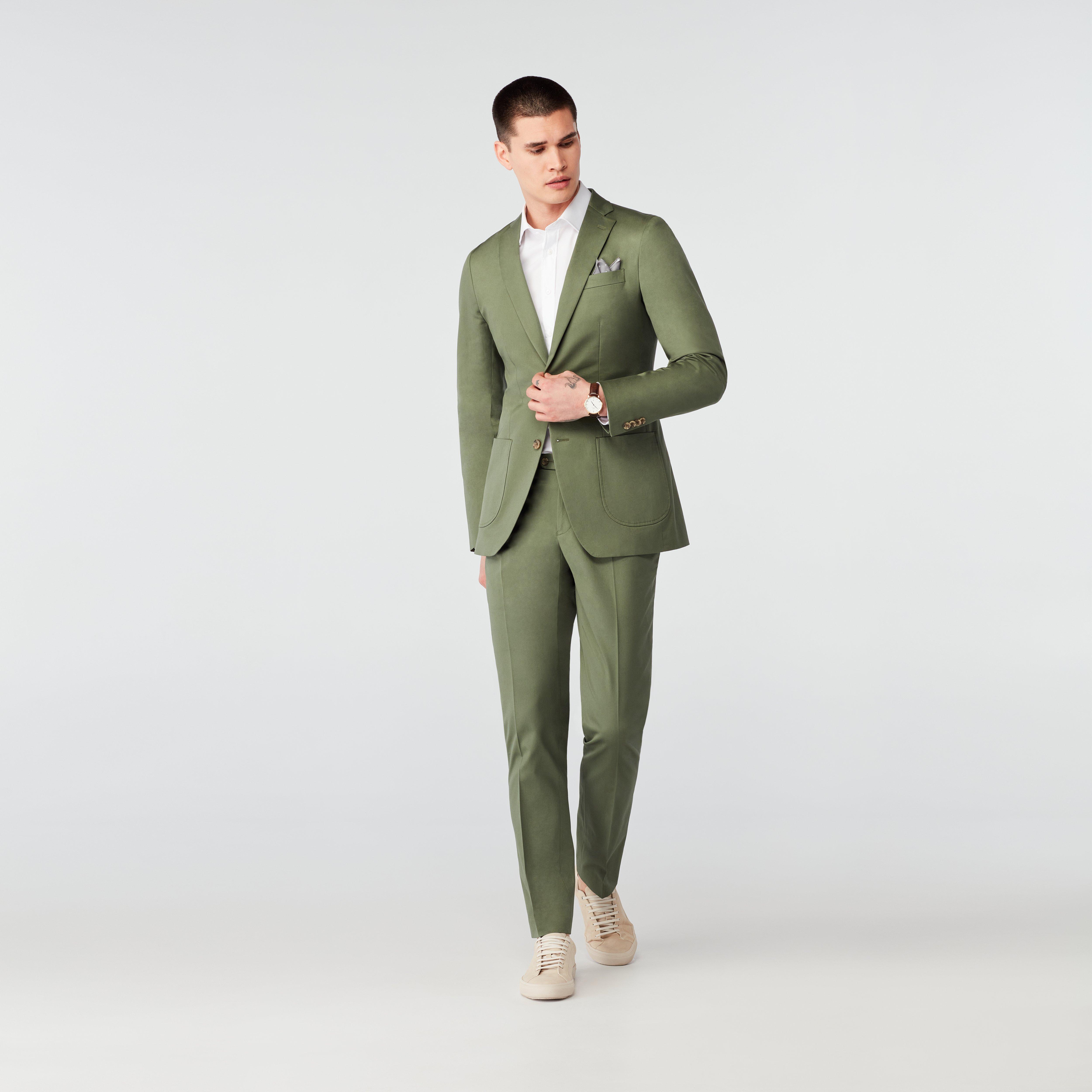 Hartley Cotton Stretch Olive Suit