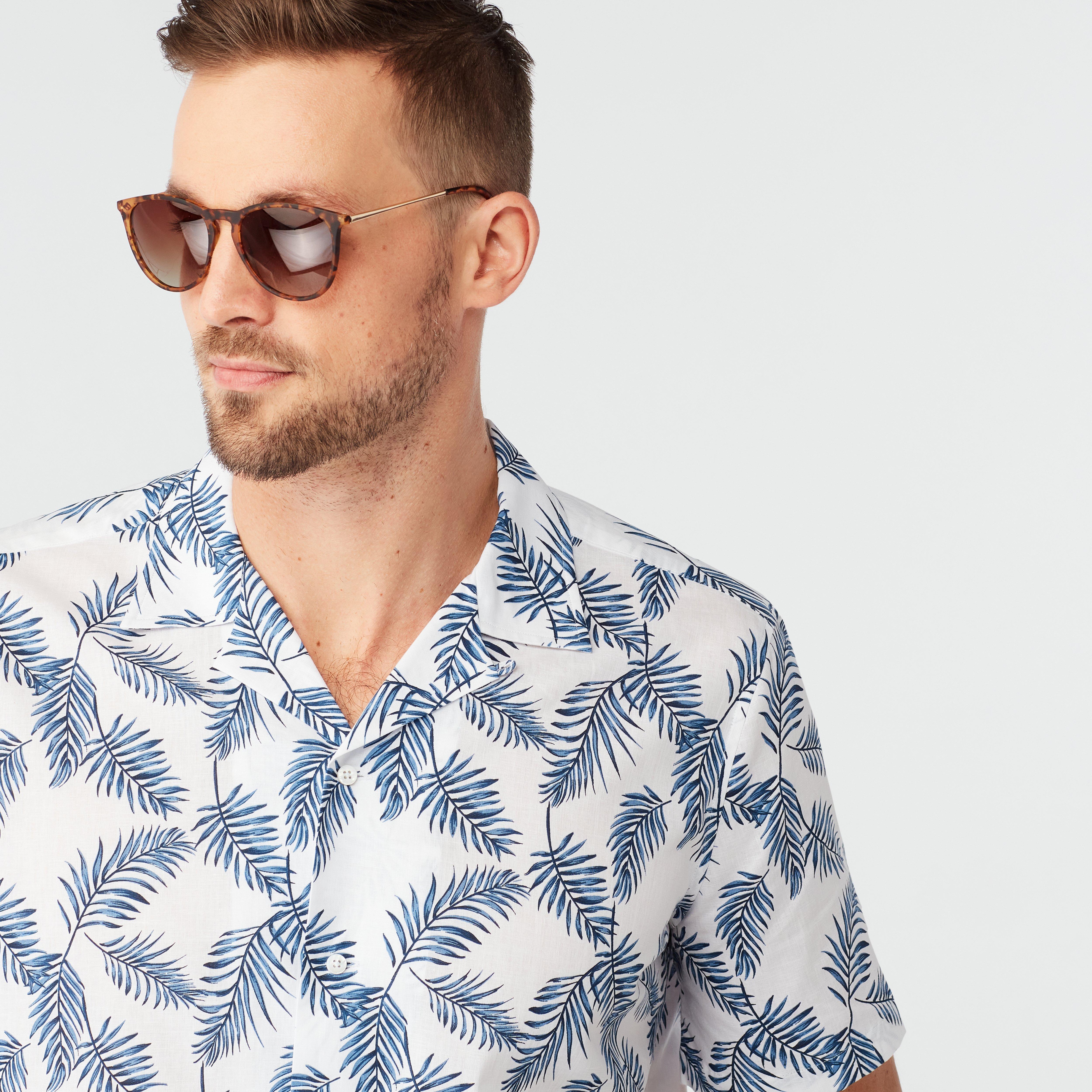 Product thumbnail 3 White campshirt - Seaham Pattern Design from Seasonal Indochino Collection