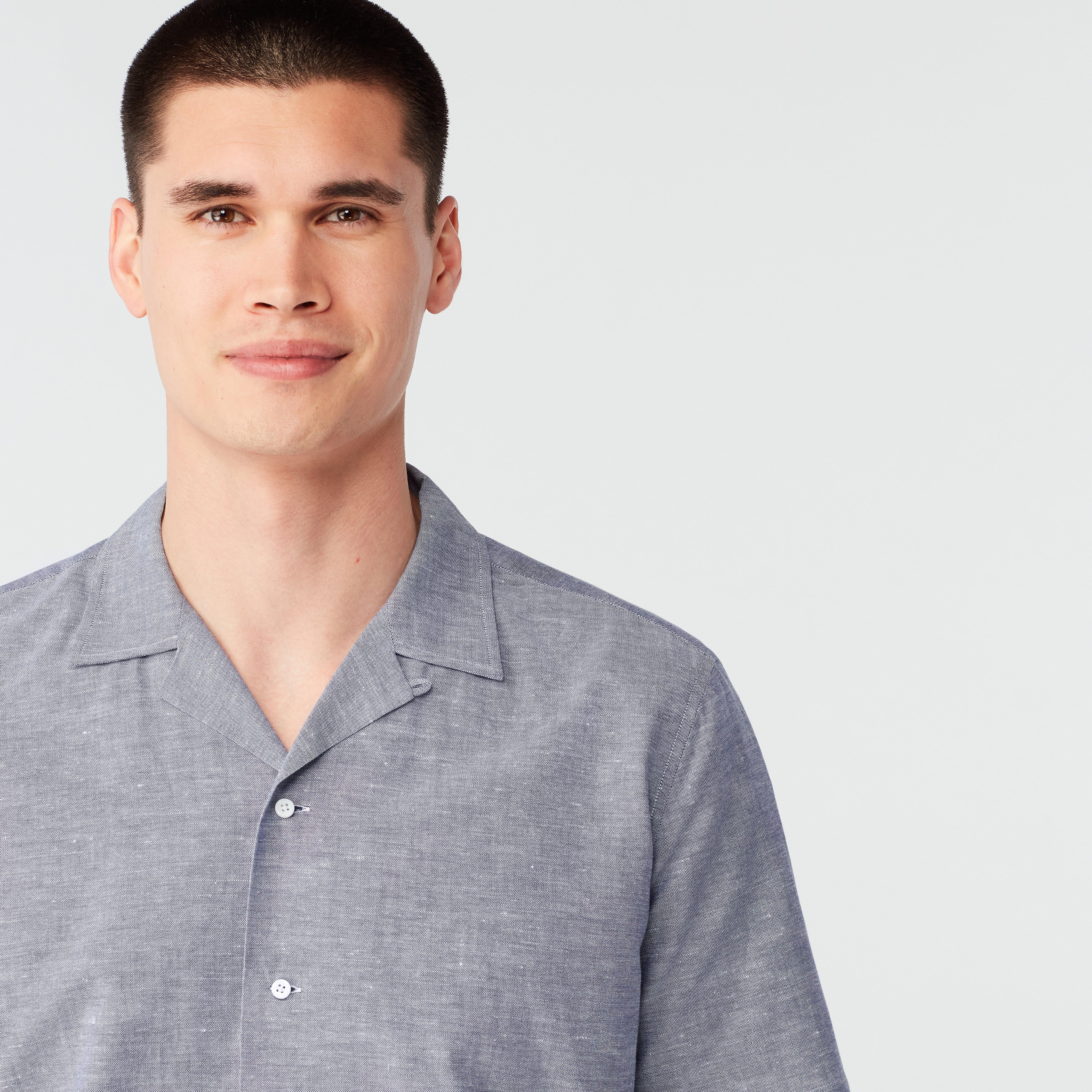Product thumbnail 3 Navy campshirt - Sudbury Solid Design from Indochino Collection