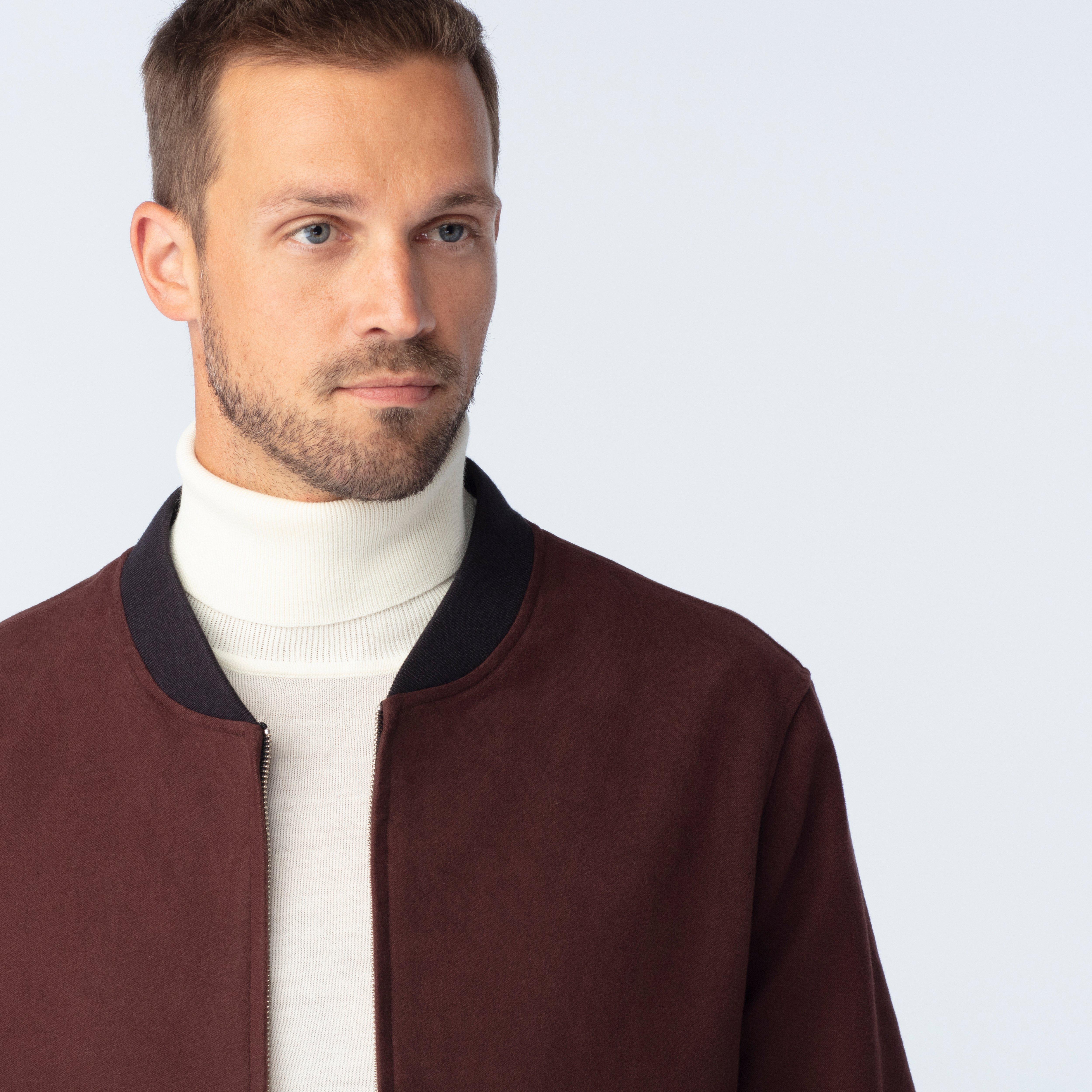 Product thumbnail 4 Burgundy bomberjacket - Fleetwood Solid Design from Indochino Collection