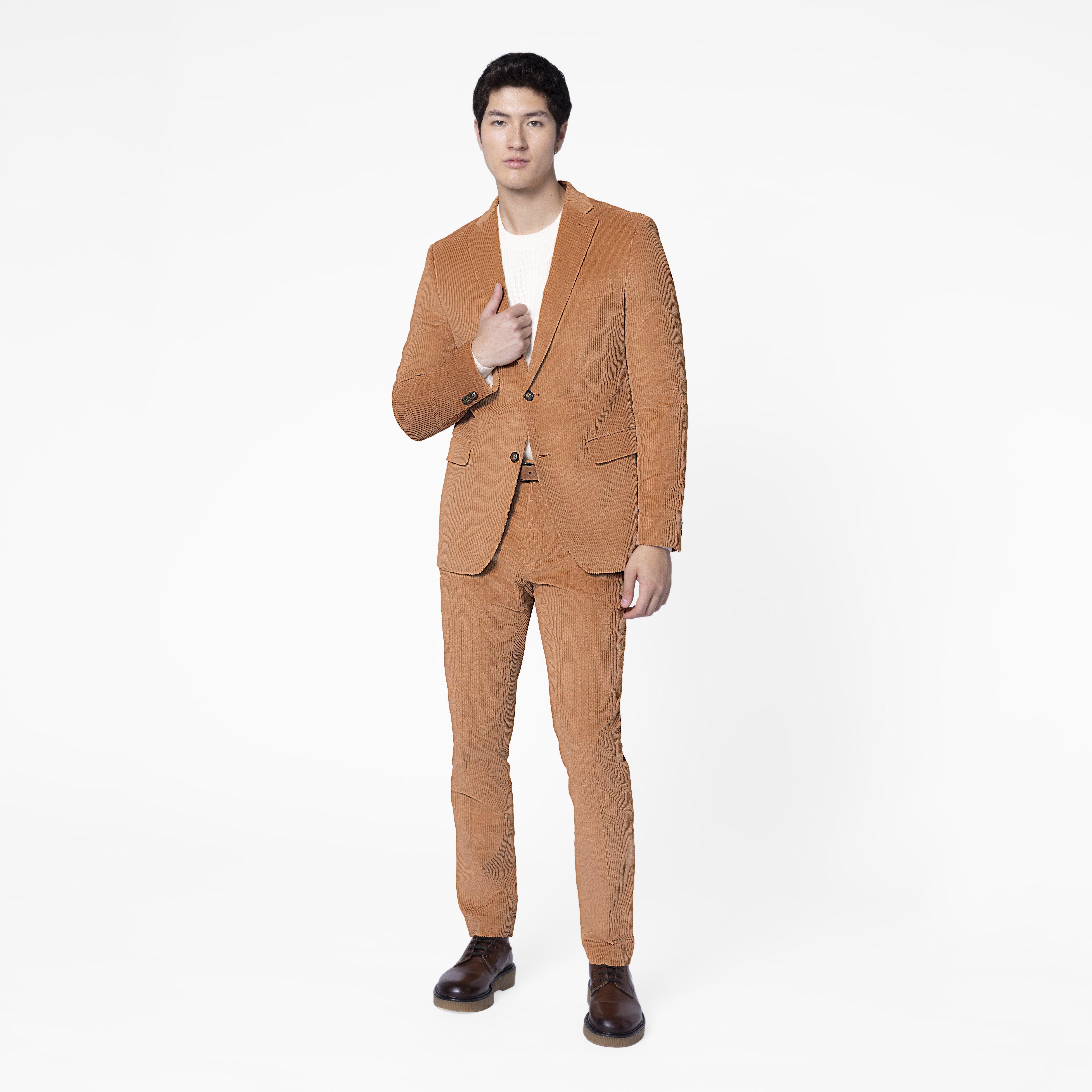 tobacco blazer Indochino Men's Custom Greenwich Wide Corduroy Tobacco Camel Blazer