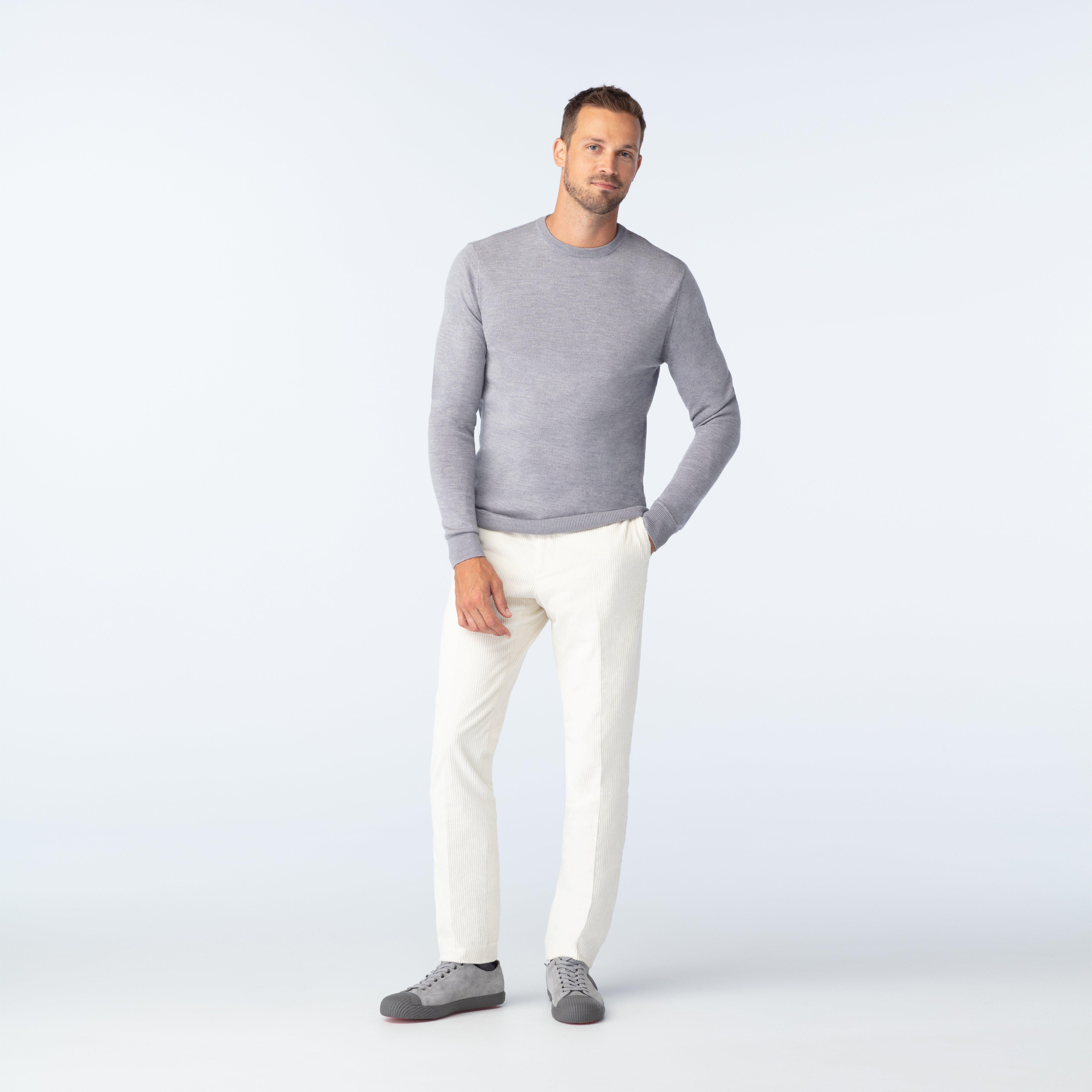 Custom Suits Made For You - Greenwich Wide Corduroy Ivory Suit | INDOCHINO