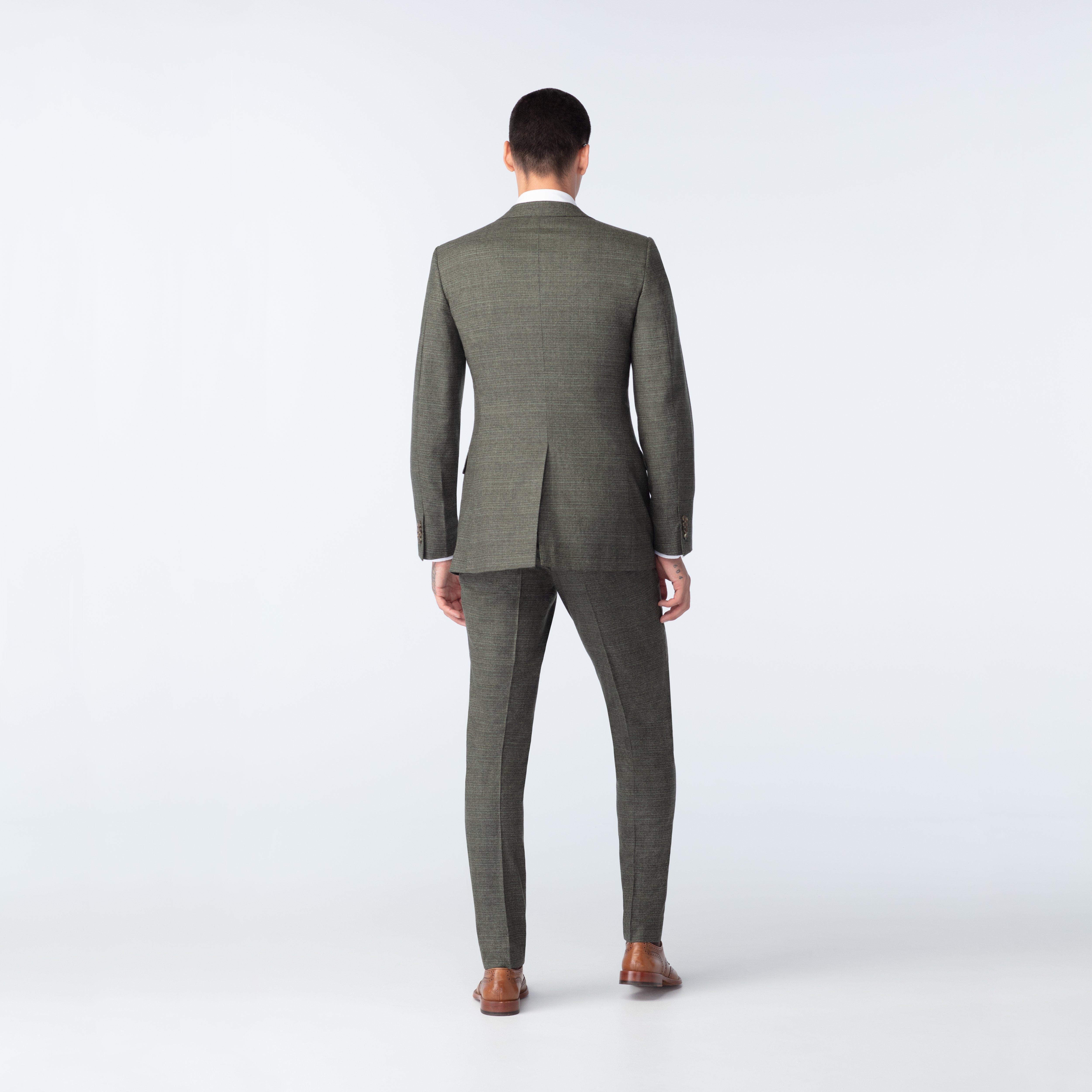 Custom Suits Made For You - Monza Royal Flannel Olive Suit | INDOCHINO