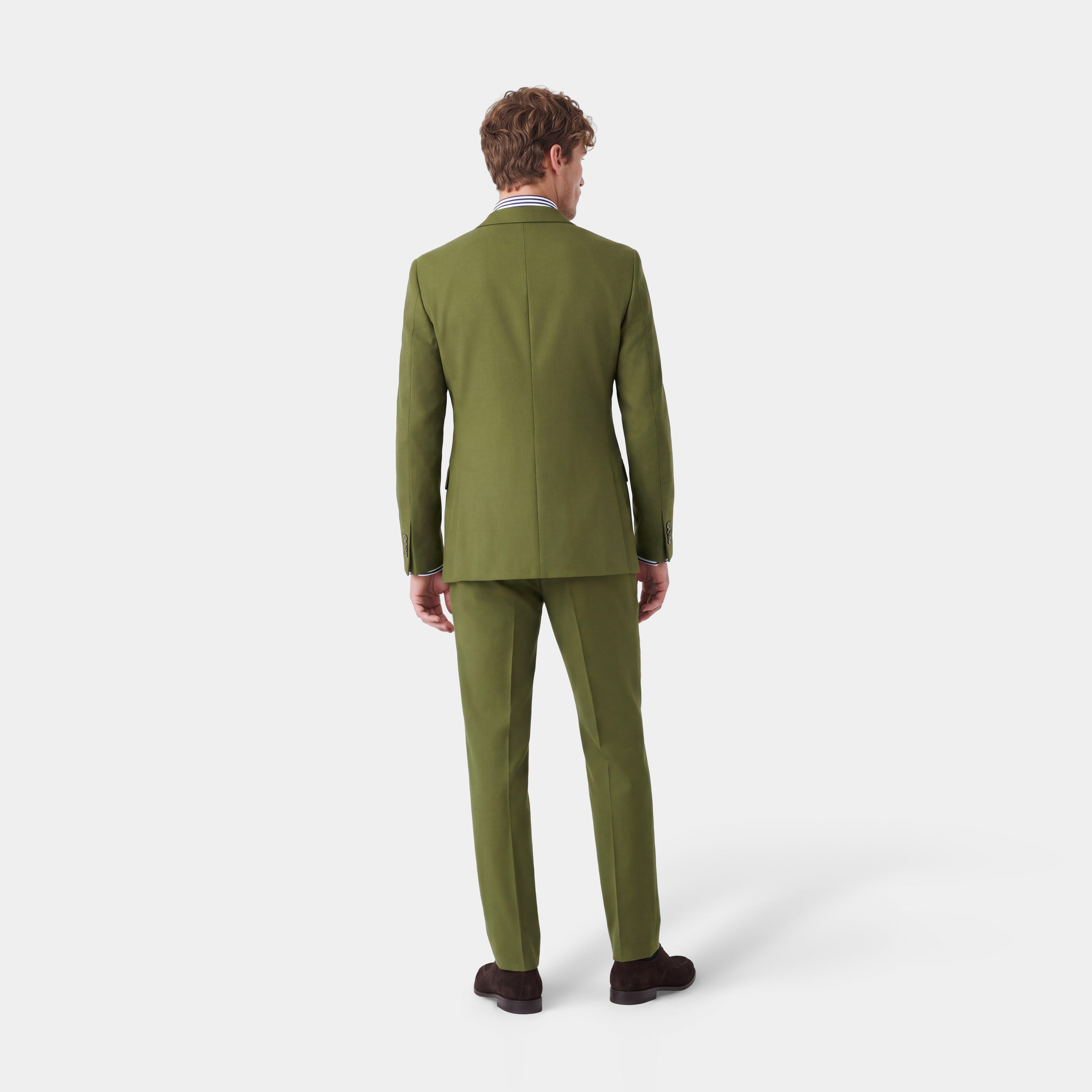 Custom Suits Made For You - Howell Wool Stretch Olive Suit | INDOCHINO