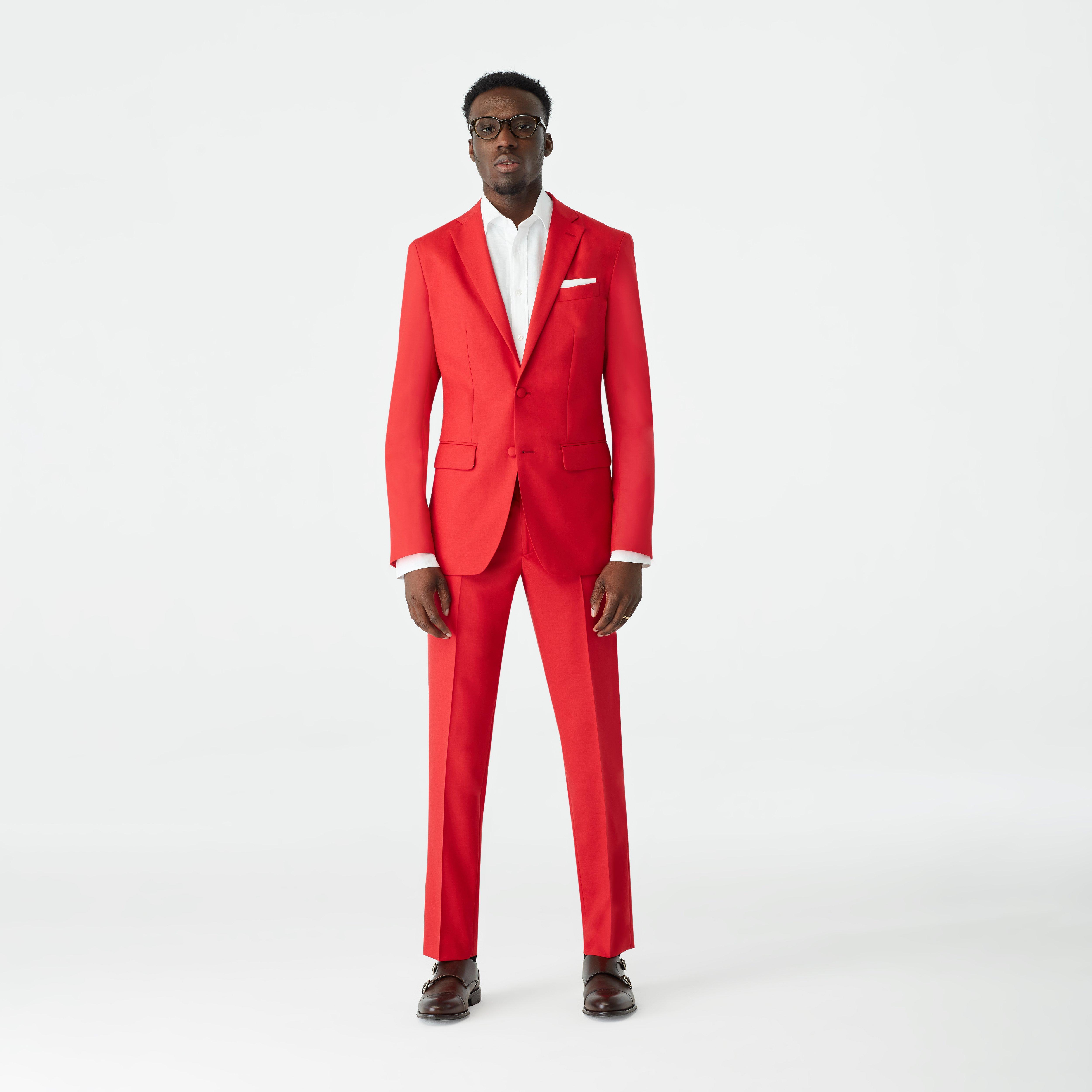 Indochino Men s Custom Harrogate Red Suit Wool Cashmere