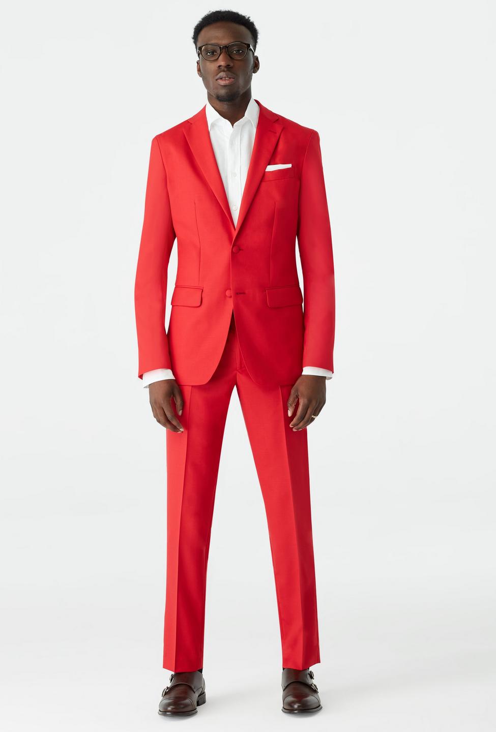 Red suit - Harrogate Solid Design from Luxury Indochino Collection