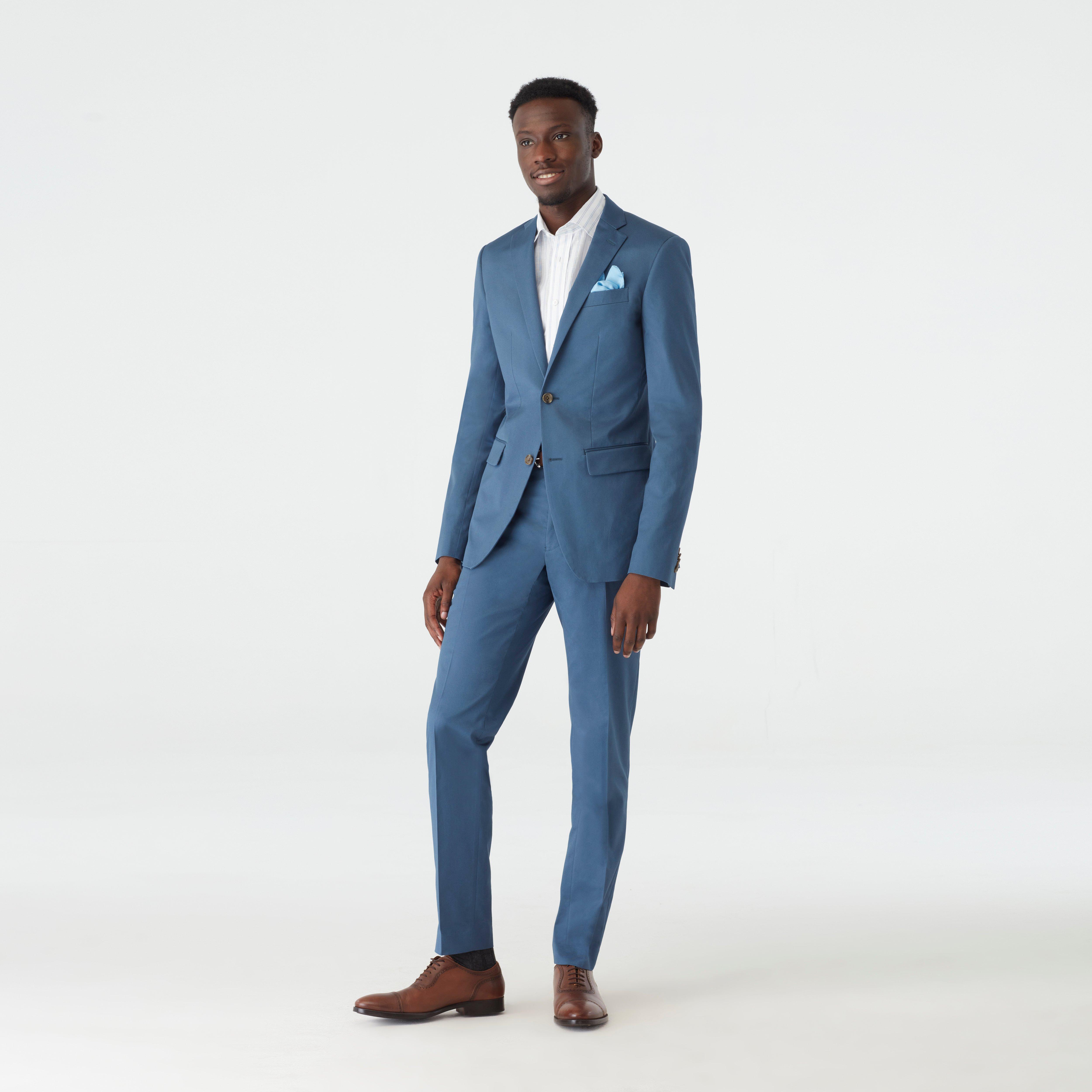Custom Suits Made For You - Hartley Cotton Stretch Light Blue Suit ...