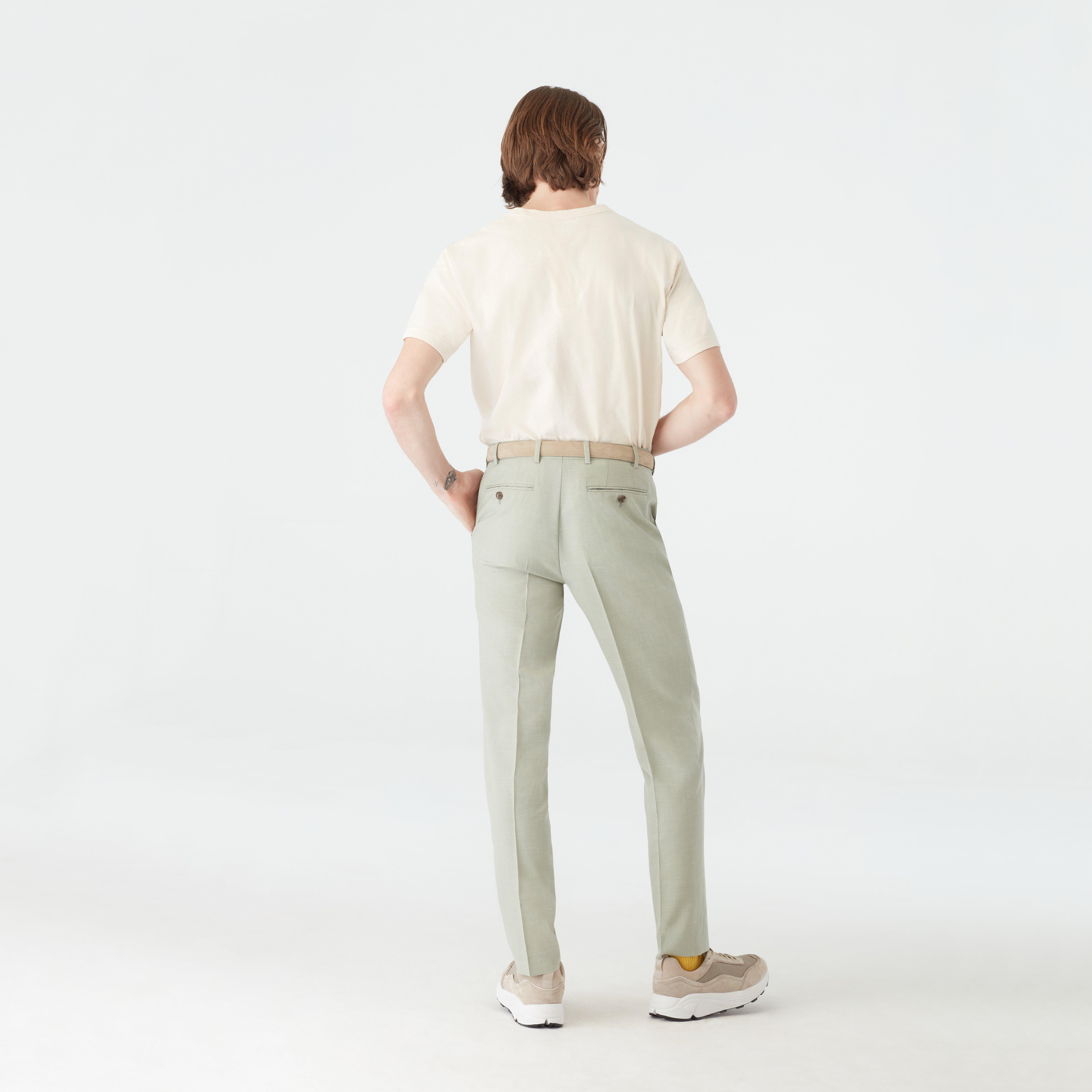 Custom Pants Made For You - Stockport Wool Linen Light Sage Pants ...